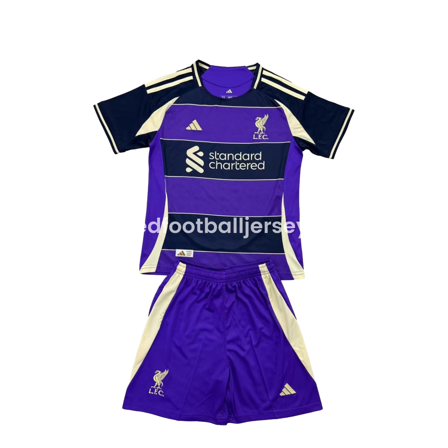 unitedfutballjersey-Liver.pool 25-26 Purple Dark Blue Horizontal Stripes Concept Men's Adult Jersey Set - Fans Version