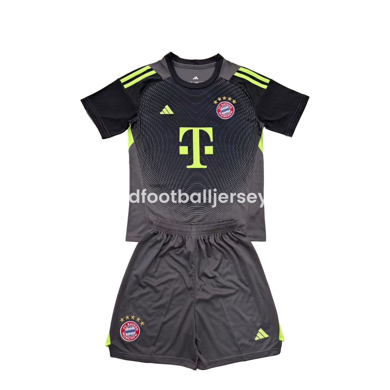 unitedfutballjersey-Bayern Munich 25-26 Grey Black Goalkeeper Men's Adult Jersey Set - Fans Version