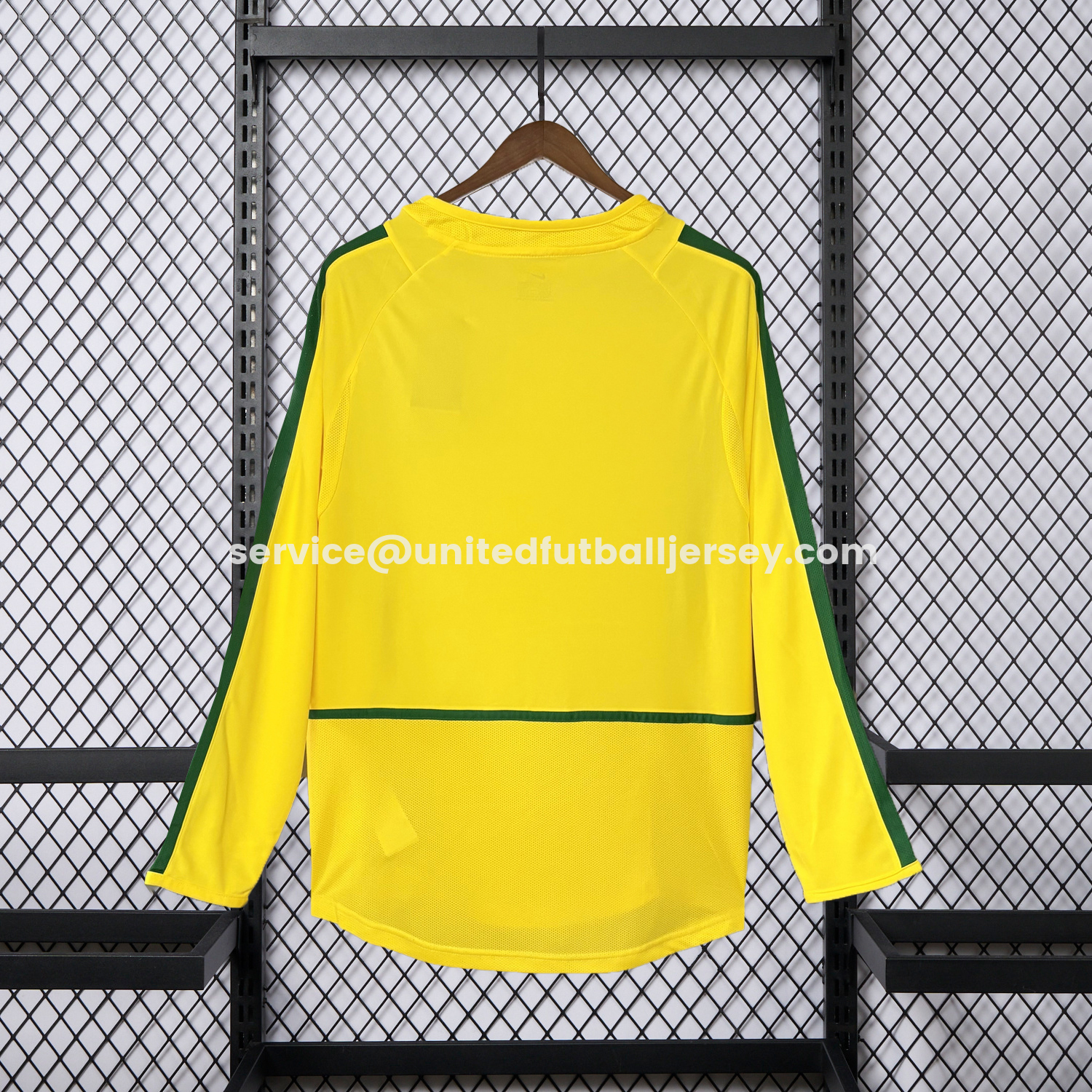 unitedfutballjersey-Retro Brazil 2002 Home Long Sleeves Jersey
