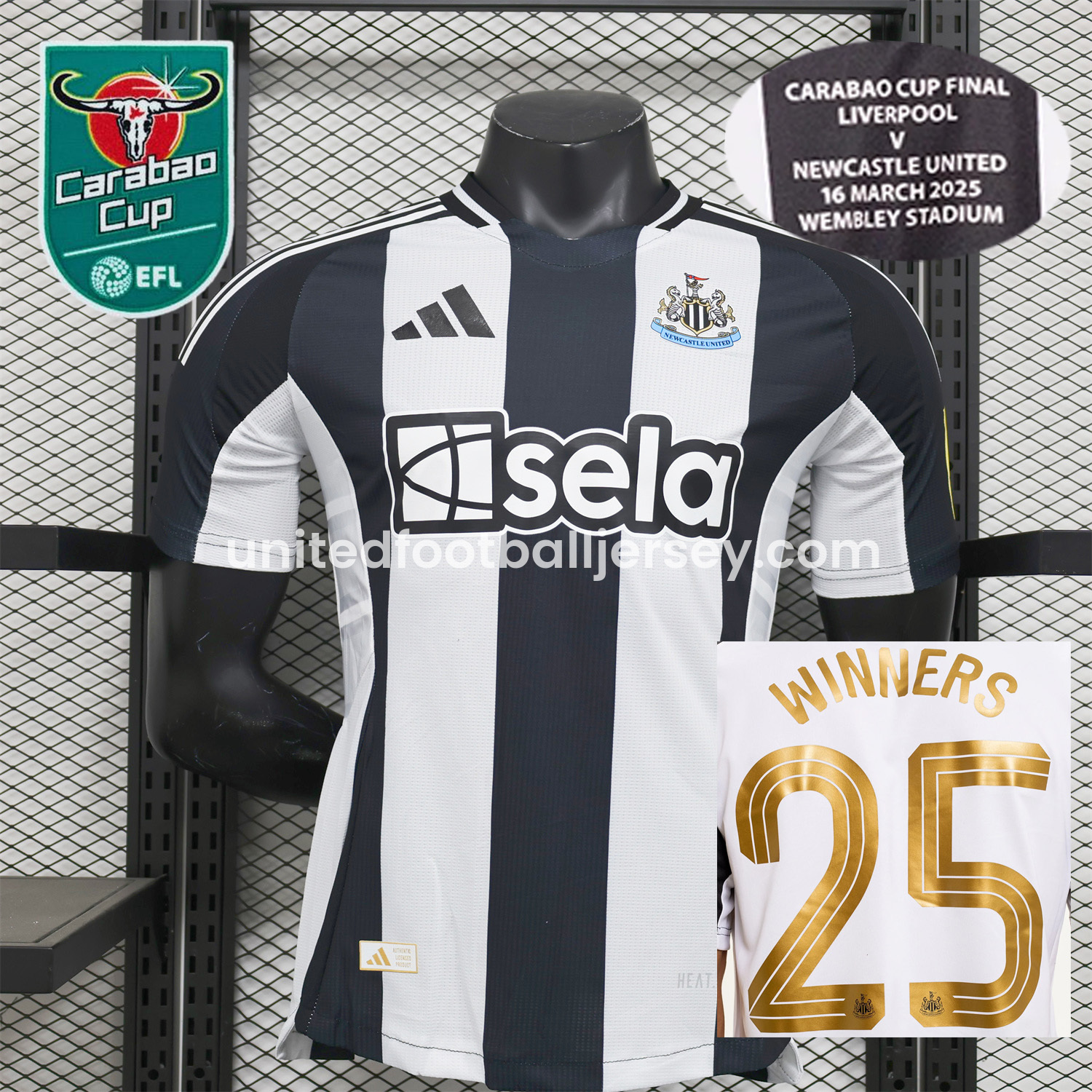 unitedfutballjersey-Newcastle United 2025 CARABAO CUP FINAL Home Jersey - Player Version