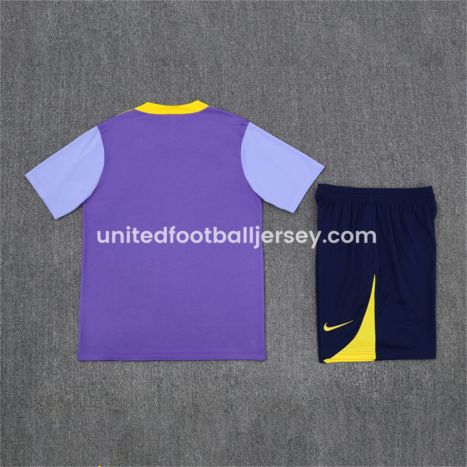 unitedfutballjersey-Atletico Madrid 25-26 Kids Short-Sleeve Training Set - Purple Top & Royal Blue shorts