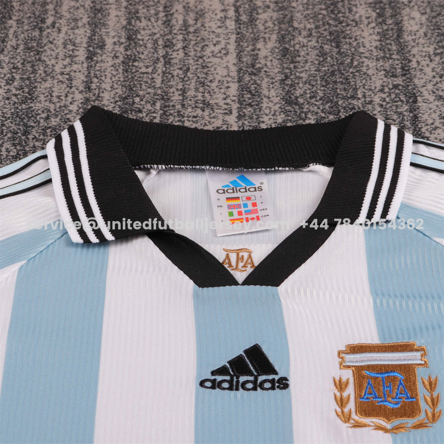 unitedfutballjersey-Retro Argentina 1998 Home Kids Kit