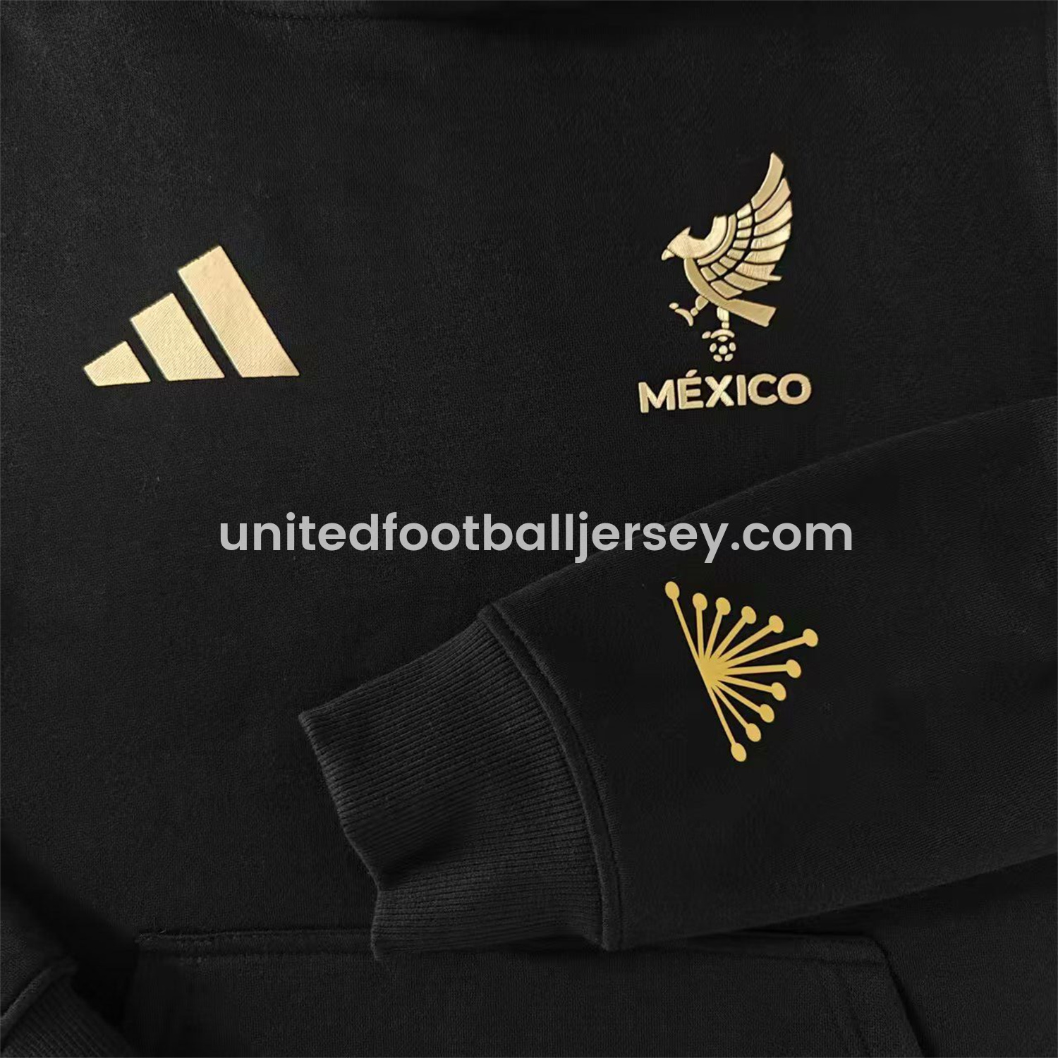 unitedfutballjersey-Mexico 2025 Gold Cup Black Special Edition Unisex Pullover Hoodie