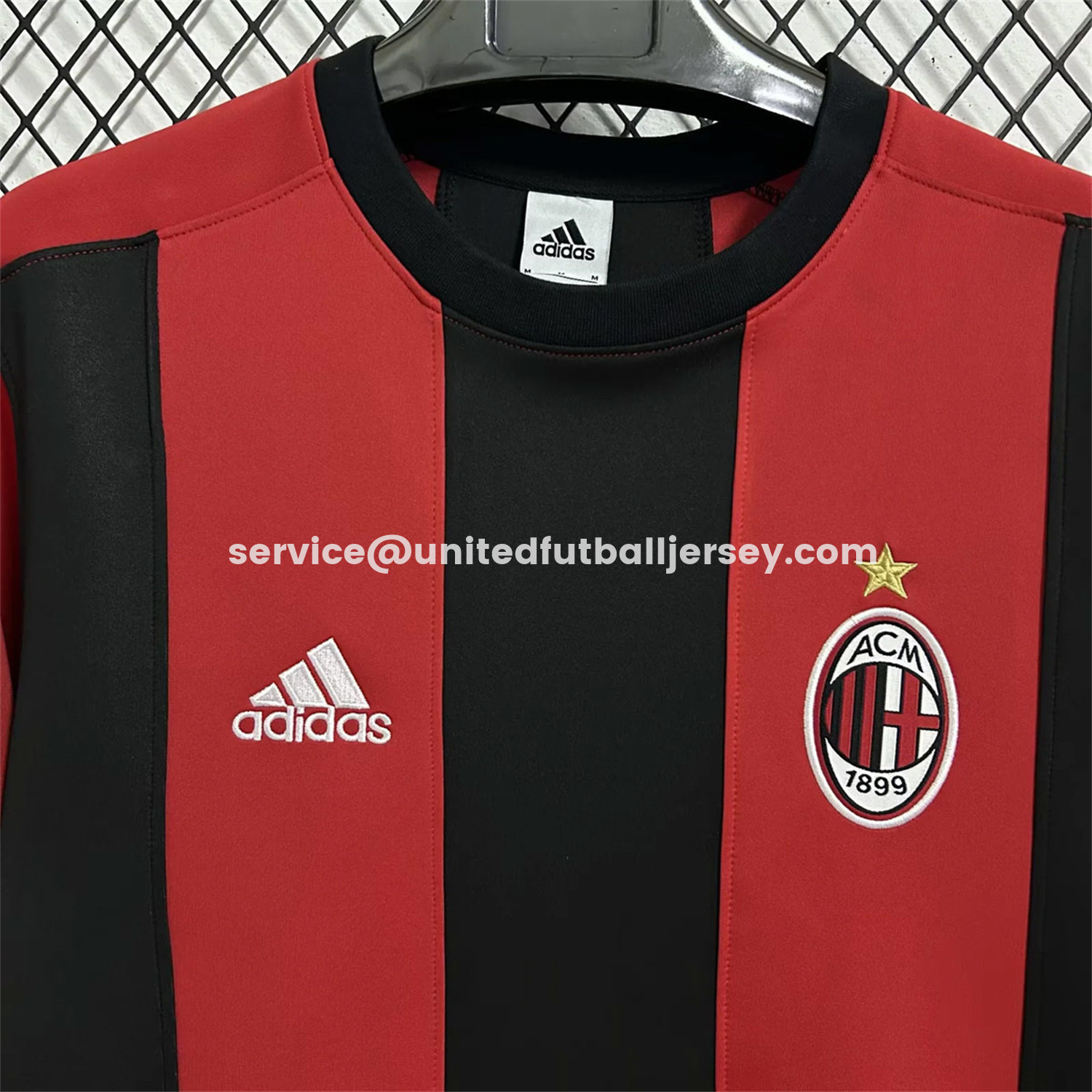 unitedfutballjersey-AC Milan Red Black Stripes Unisex Pullover Hoodieullover Hoodie