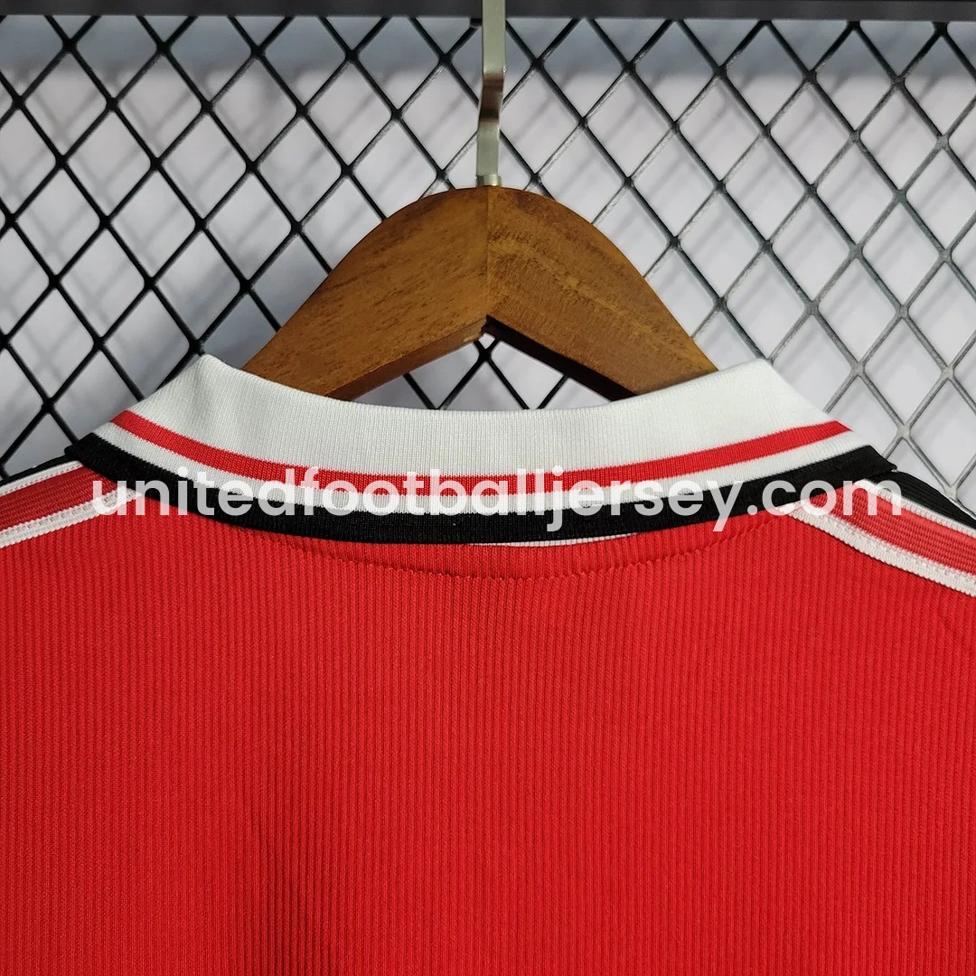 unitedfutballjersey-Retro Manchester United 98-99 Home Long Sleeve Jersey