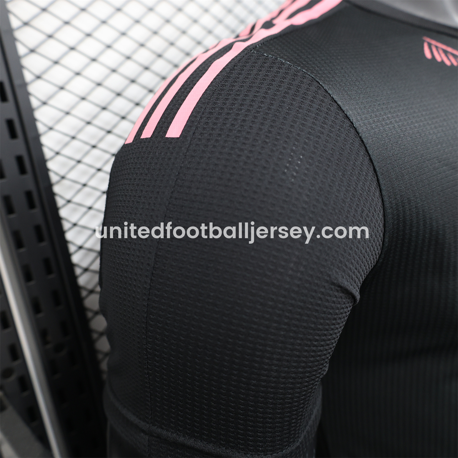 unitedfutballjersey-Algeria 25-26 Pure Black Jersey with Pink Pattern - Player Version