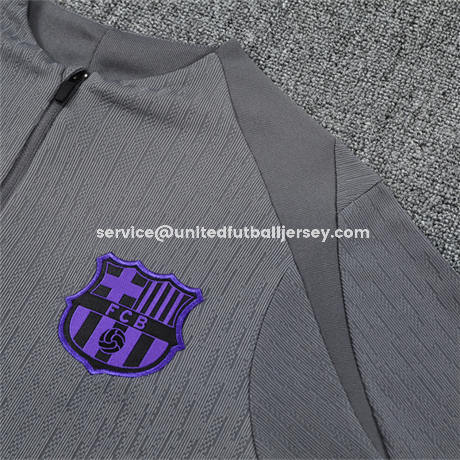 unitedfutballjersey-Barcelona 25-26 Kids Long Sleeve Training Set - Grey Top & Black Pants