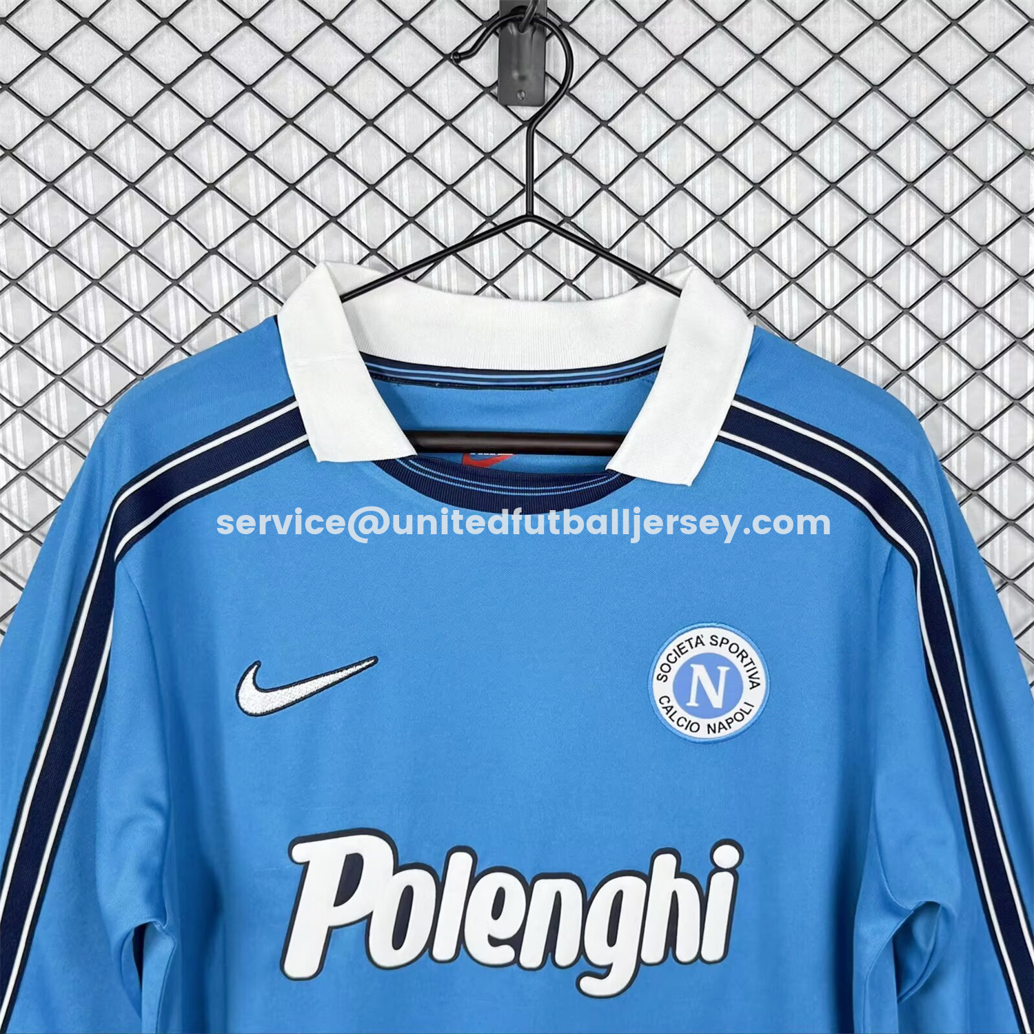unitedfutballjersey-Retro Napoli 1998-99 Home Long Sleeves Blue Jersey
