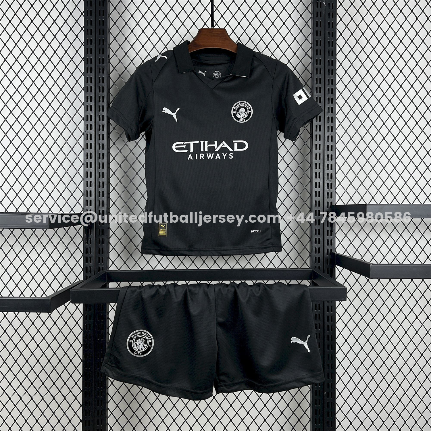 unitedfutballjersey-Manchester City 25-26 Away Black Kids Kit