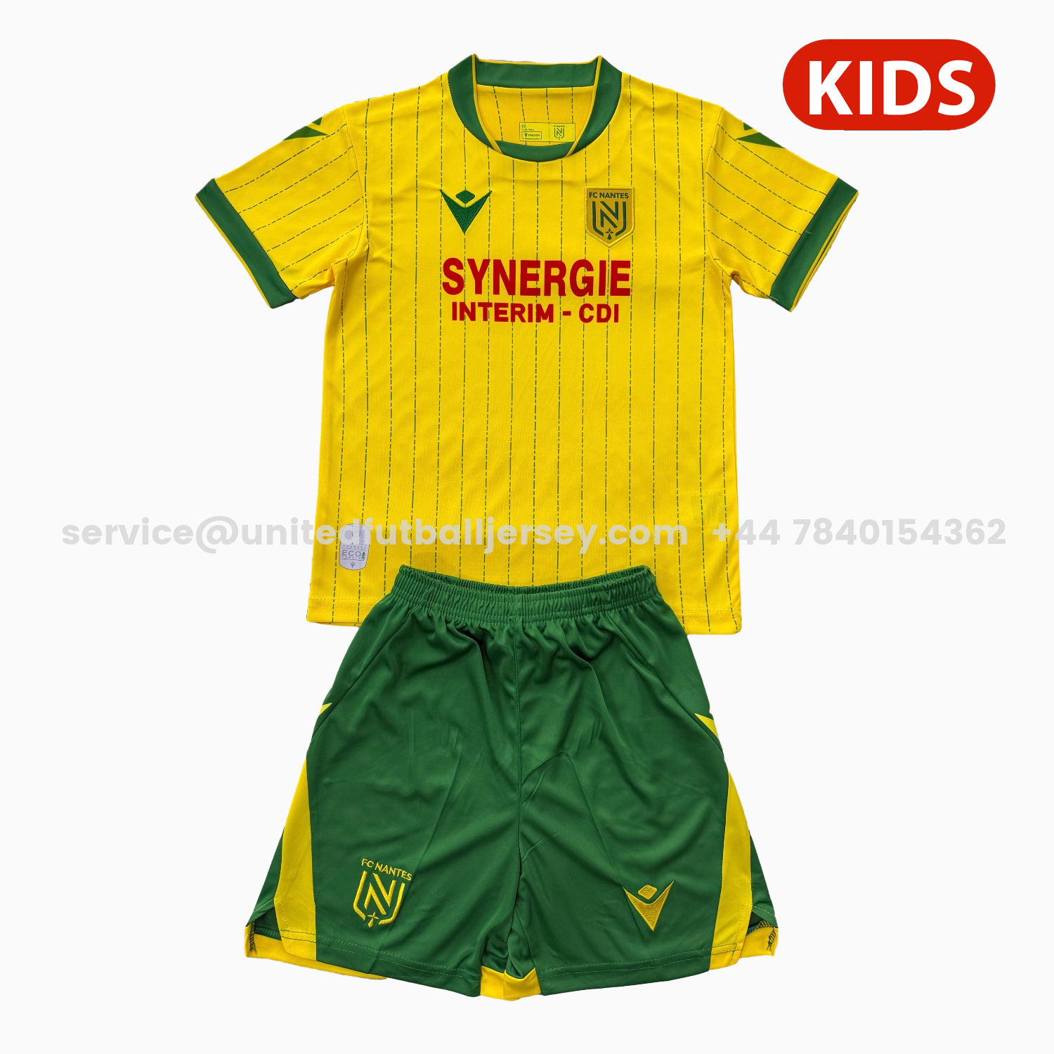 unitedfutballjersey-Nantes 25-26 Home Kids Kit