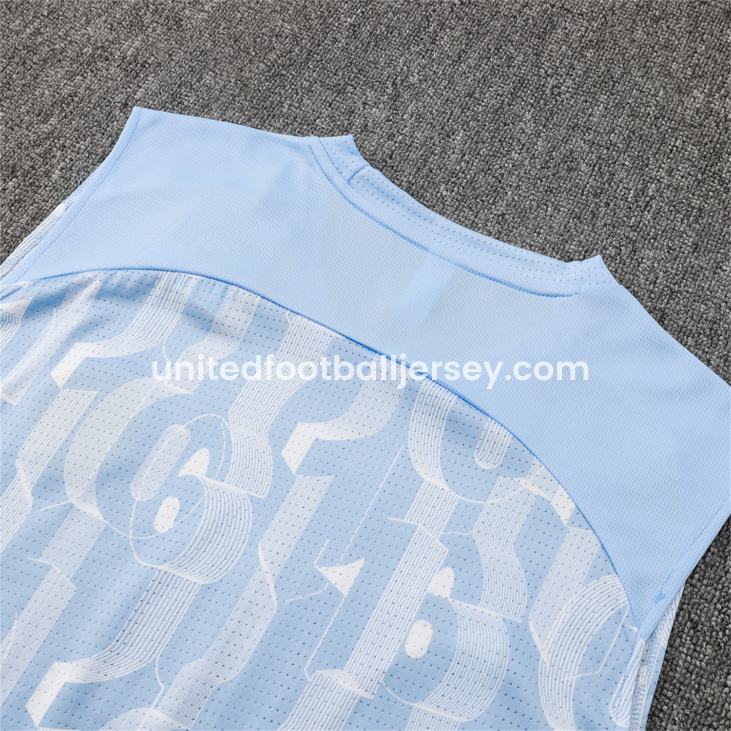 unitedfutballjersey-Manchester City 25-26 Vest Training Set - Sky Blue Vest and Deep Blue Shorts