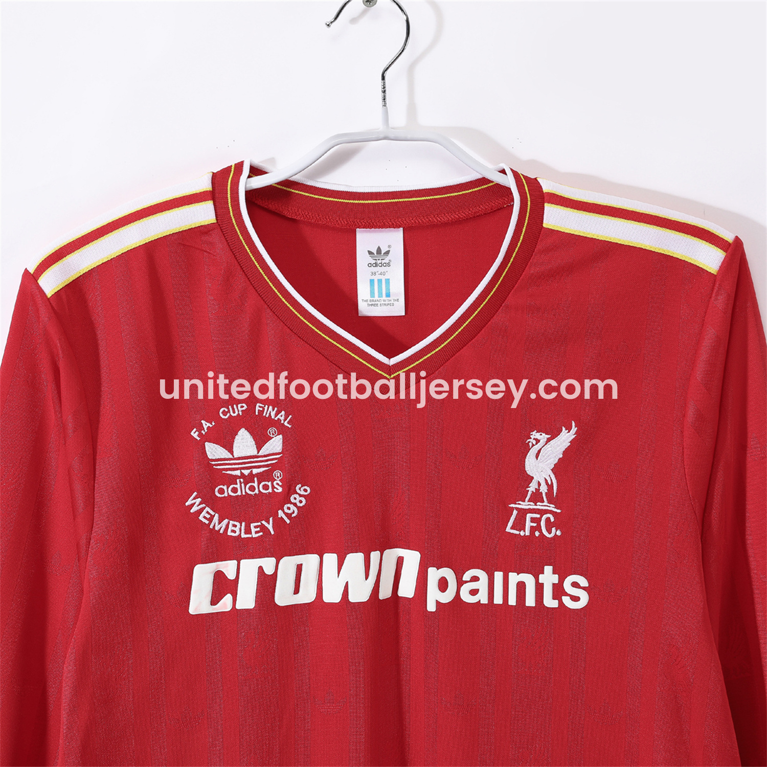 unitedfutballjersey-Retro Liver.pool 1986 Home Long Sleeves Jersey - FA CUP FINAL Version