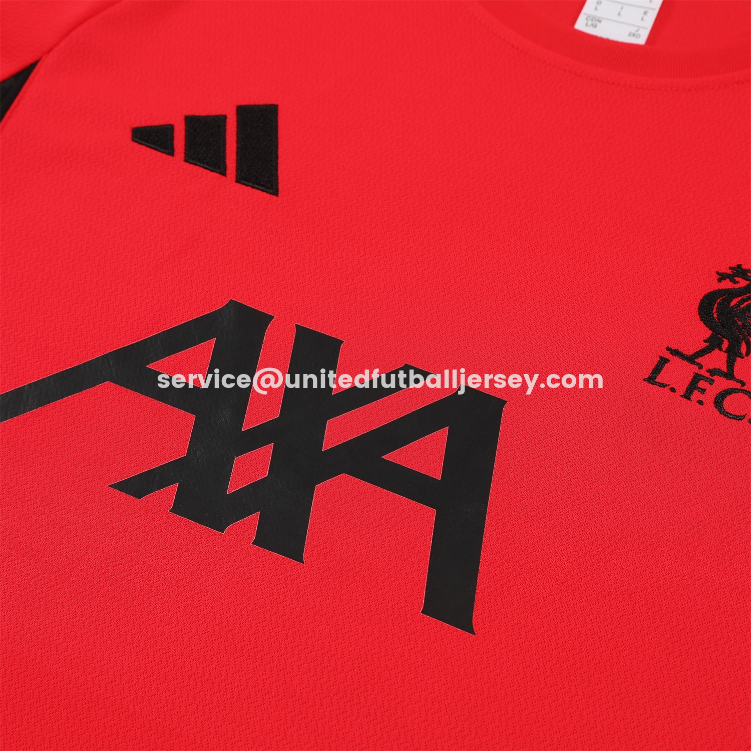unitedfutballjersey-Liver.pool 25-26 Short-Sleeve Training Set - Red With Black Top & Black Shorts