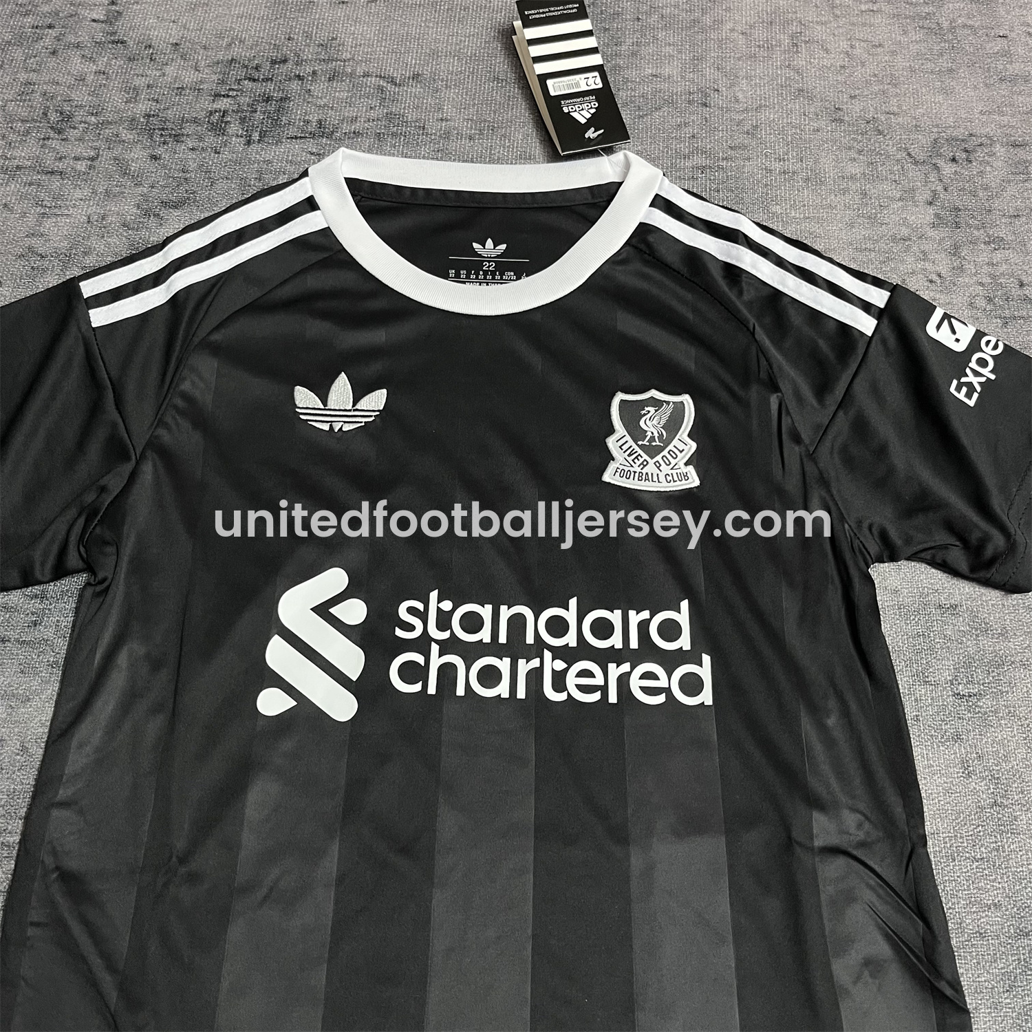 unitedfutballjersey-Liver.pool 25-26 Trefoil Black Goalkeeper Kids Kit