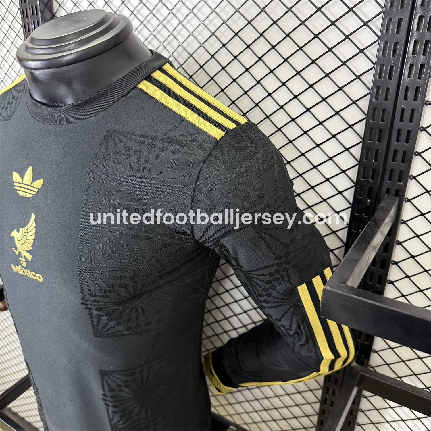 unitedfutballjersey-Mexico 2025 Gold Cup Black Long Sleeves Jersey - Player Version