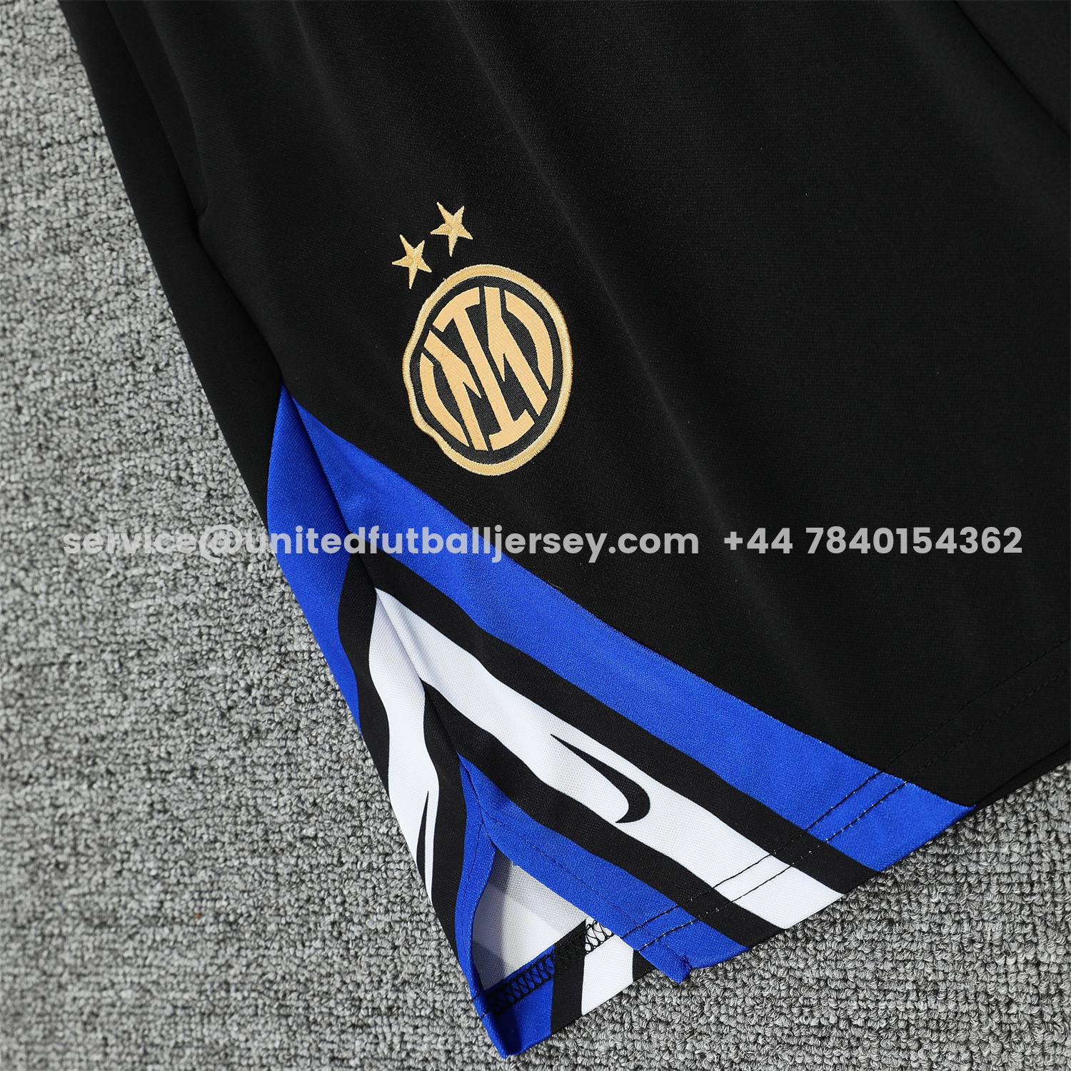 unitedfutballjersey-Inter Milan 25-26 Short-Sleeve Training Set - Blue Top & Black Shorts