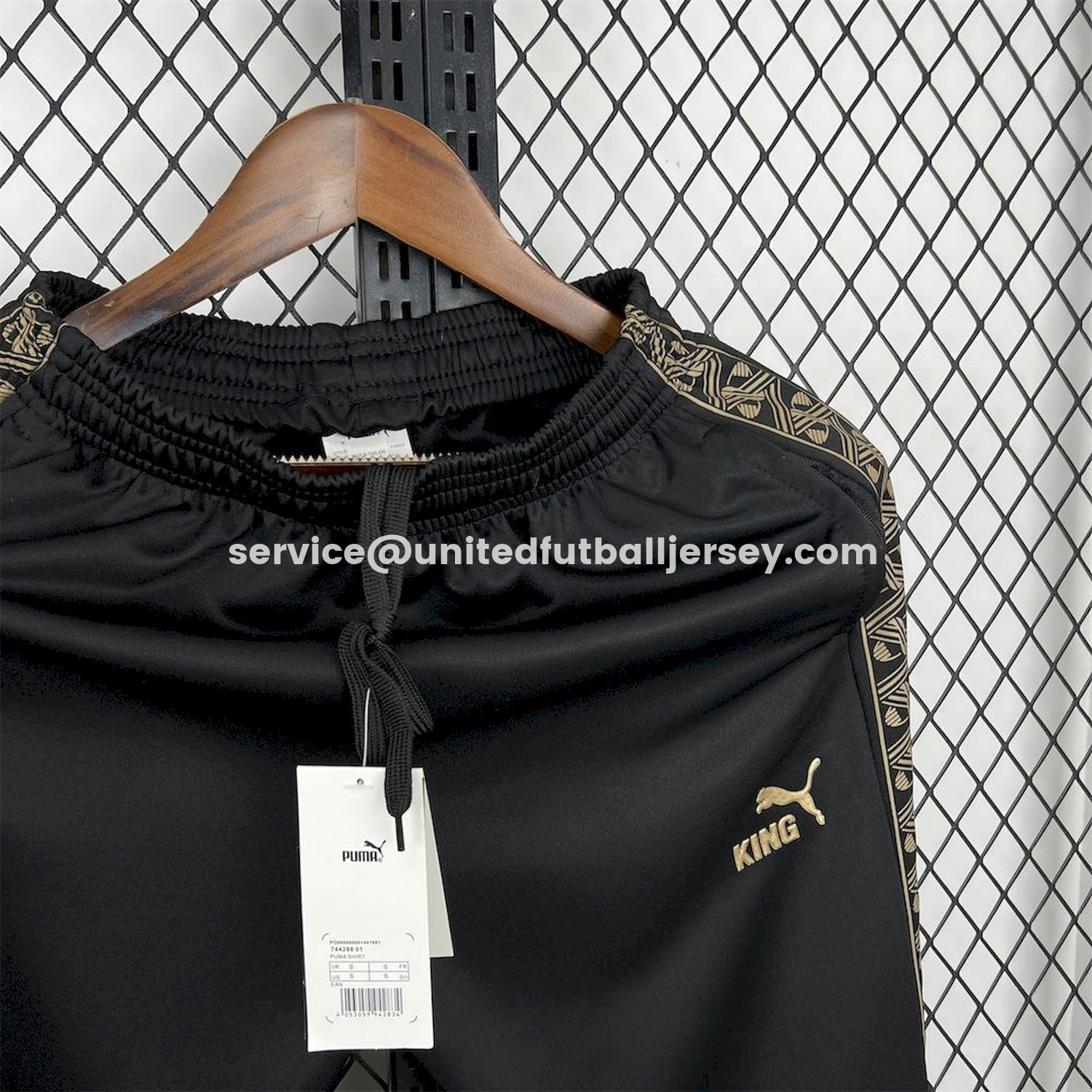 unitedfutballjersey-Portugal 25-26 Eusebio Special Windbreaker Training Set - Black White Top and Pants