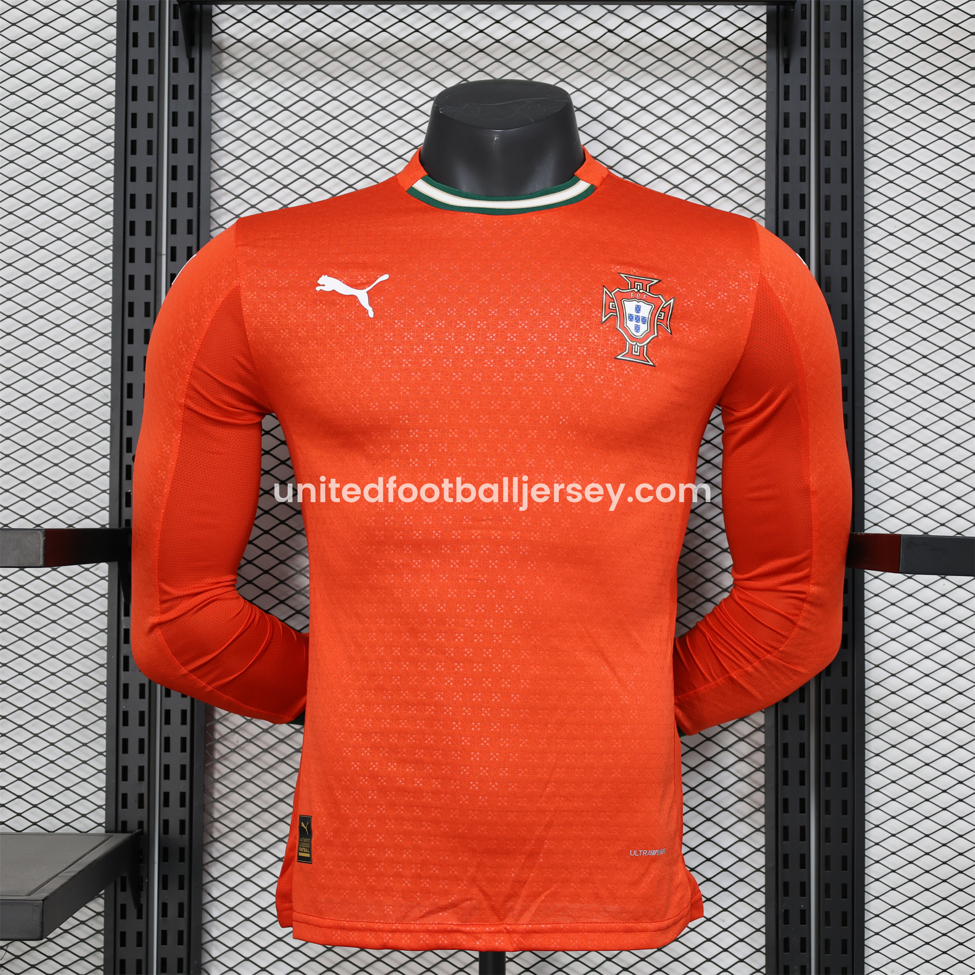 unitedfutballjersey-Portugal 2025-26 Home Long Sleeve Jersey - Player Version