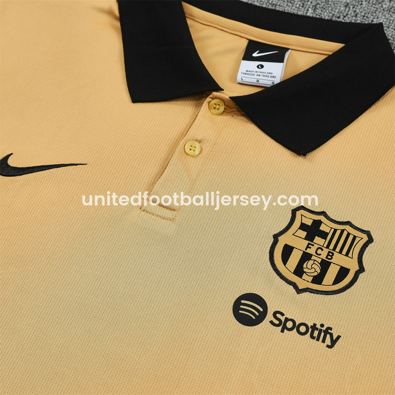 unitedfutballjersey-Barcelona 25-26 POLO Short-Sleeve Training Set - Light Brown Top and Black Pants
