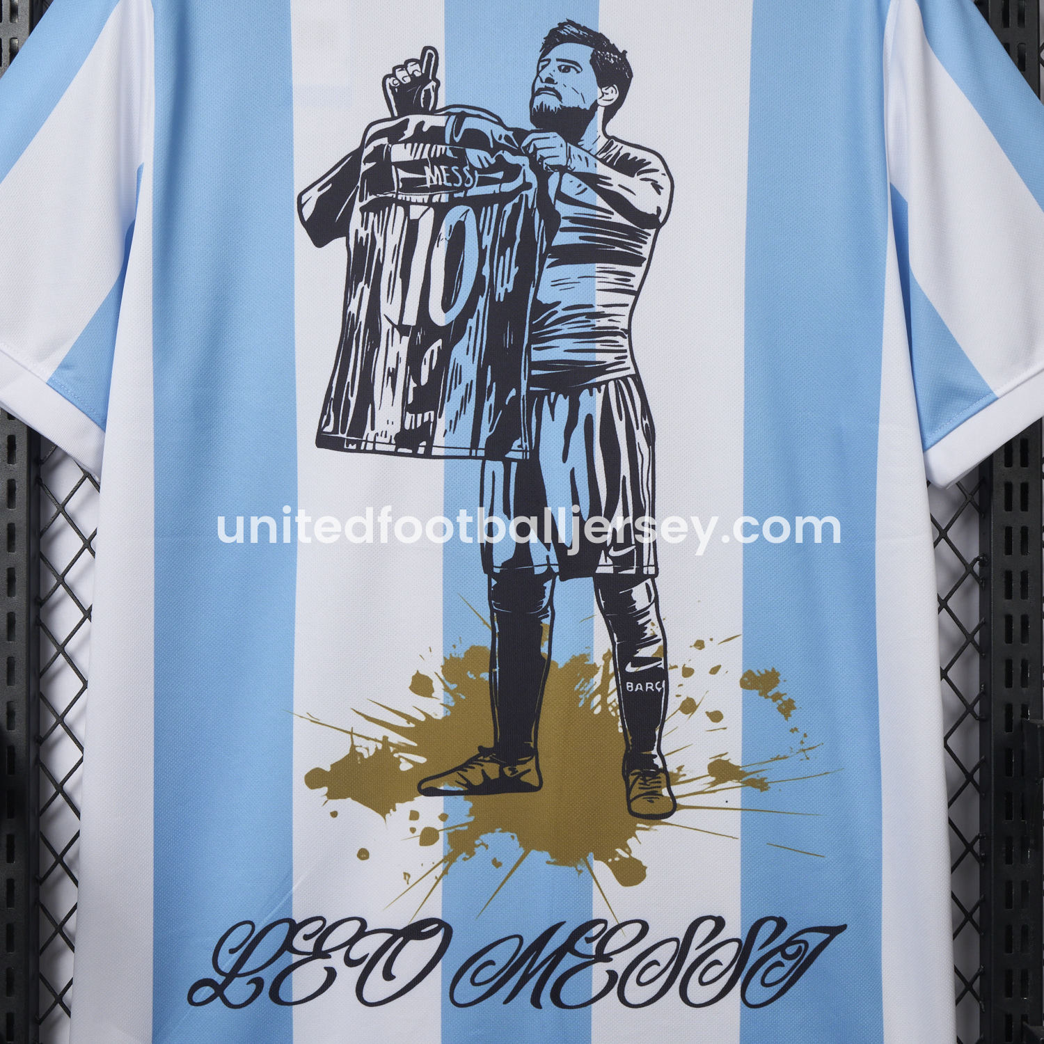 unitedfutballjersey-Argentina 25-26 50th Anniversary Messi Graffiti Special Jersey - Fans Version