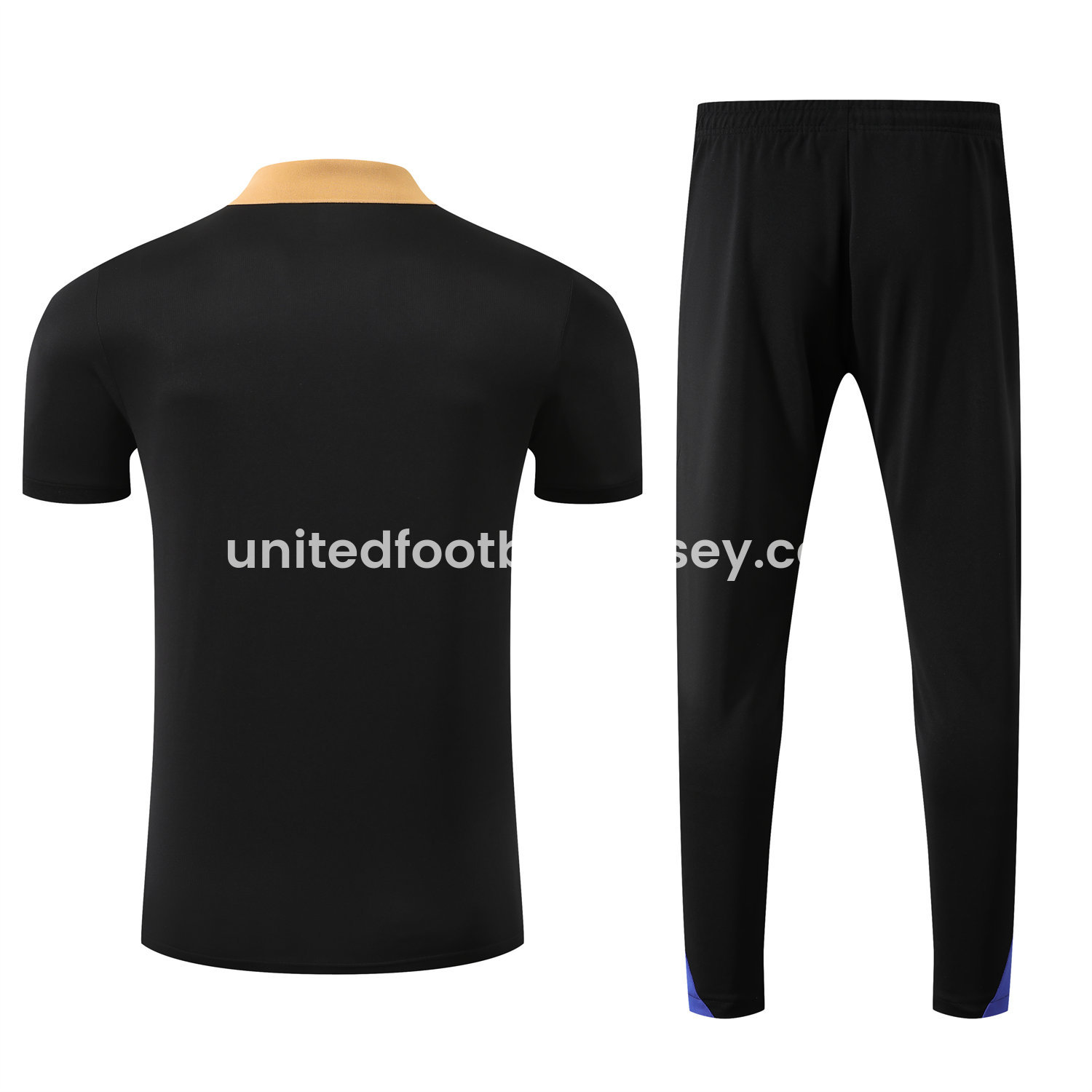 unitedfutballjersey-Barcelona 25-26 POLO Short-Sleeve Training Set - Black Top and Pants