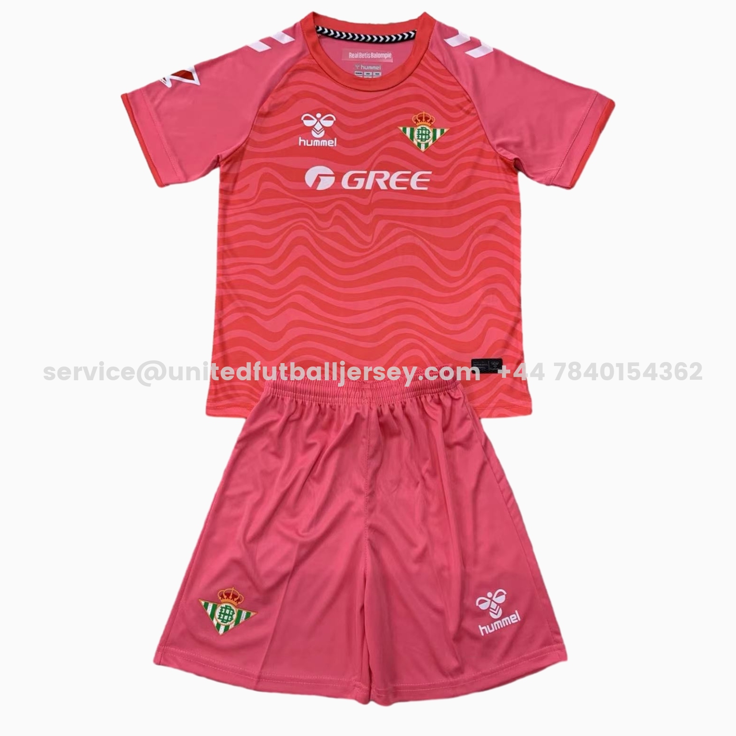 unitedfutballjersey-Real Betis 24-25 Pink Goalkeeper Kids Kit