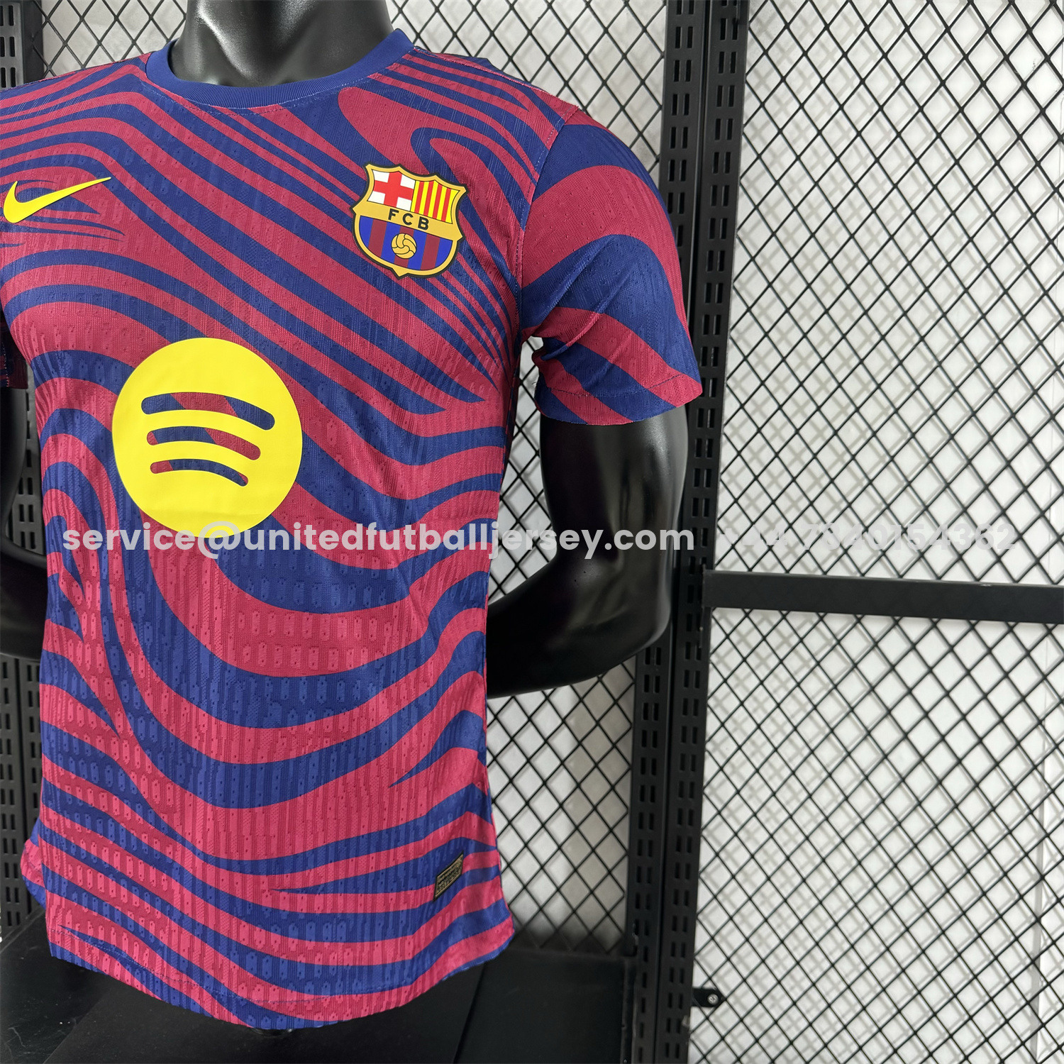 unitedfutballjersey-Barcelona 25-26 Red & Blue Contours Special Jersey - Player Version