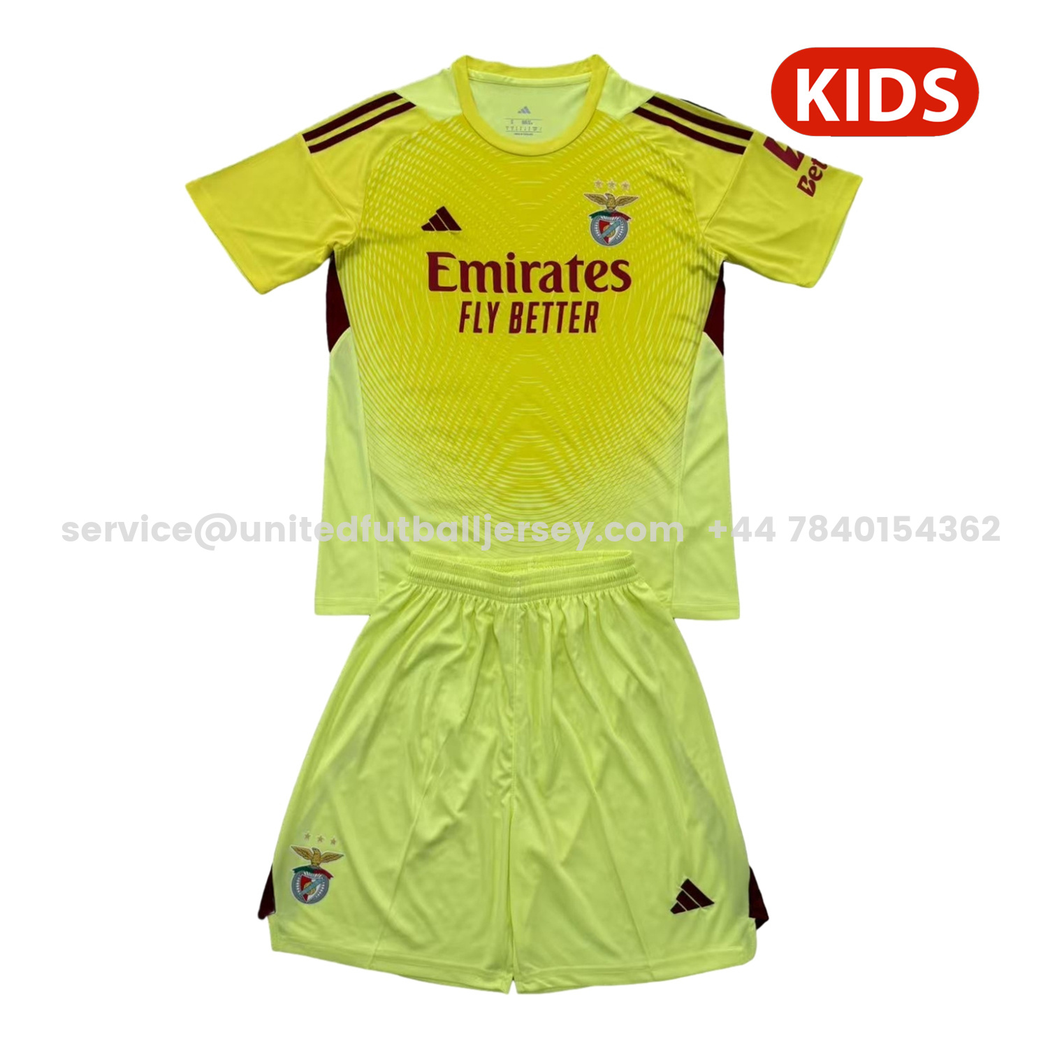 unitedfutballjersey-Benfica 25-26 Yellow Goalkeeper Kids Kit