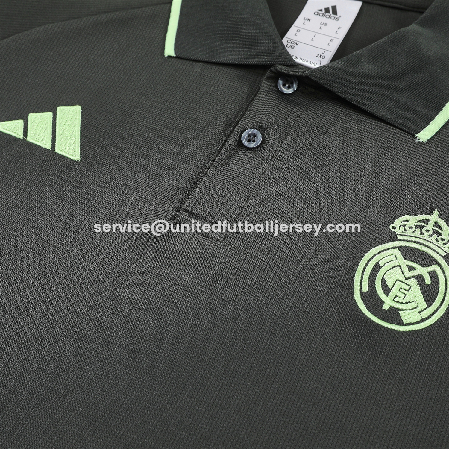 unitedfutballjersey-Real Madrid 25-26 POLO Short-Sleeve Training Set - Dark Grey Top and Pants