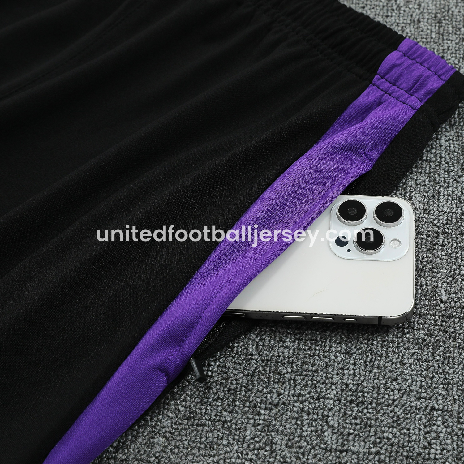 unitedfutballjersey-Germany 25-26 POLO Short-Sleeve Training Set - White Top Black Pants