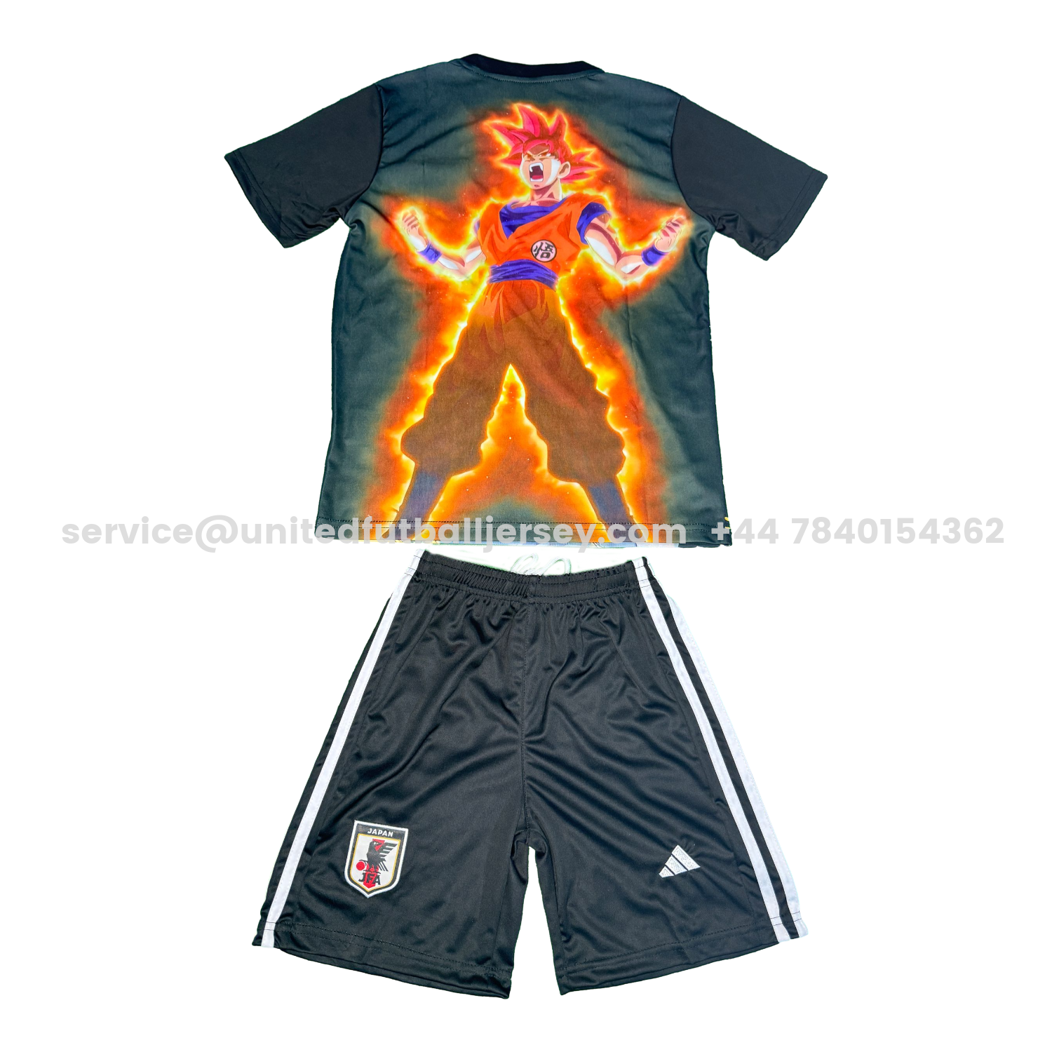 unitedfutballjersey-Japan 25-26 Golden Super Saiyan Black Special Kids Kit