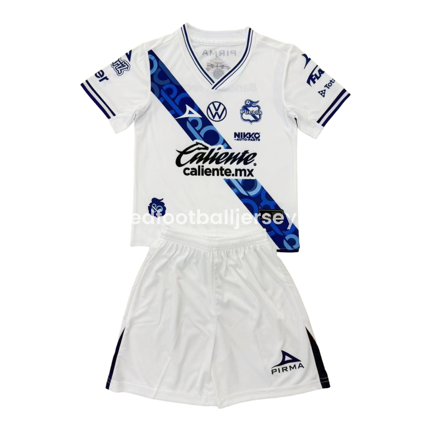 unitedfutballjersey-Club Puebla 24-25 Home Men's Adult Jersey Set - Fans Version