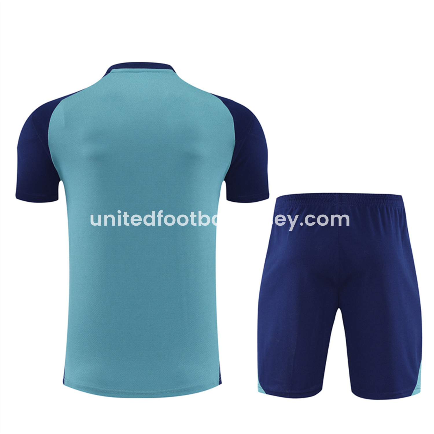 unitedfutballjersey-Arsenal 25-26 Short-Sleeve Training Set - Green Top and Deep Blue Shorts