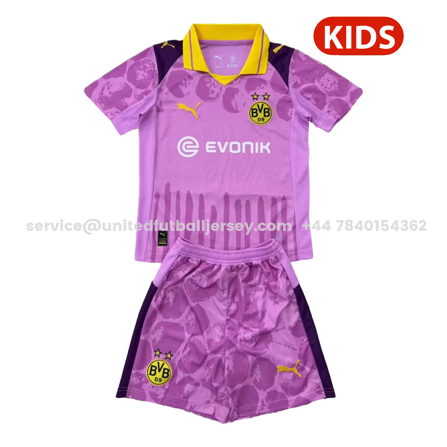 unitedfutballjersey-Dortmund 2025 Club World Cup Goalkeeper Purple Kids Kit