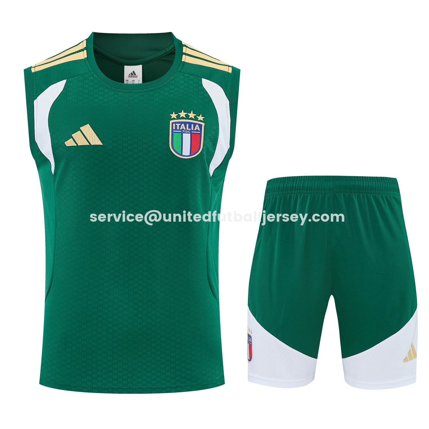unitedfutballjersey-Italy 2026 Vest Training Set - Green Vest and Shorts