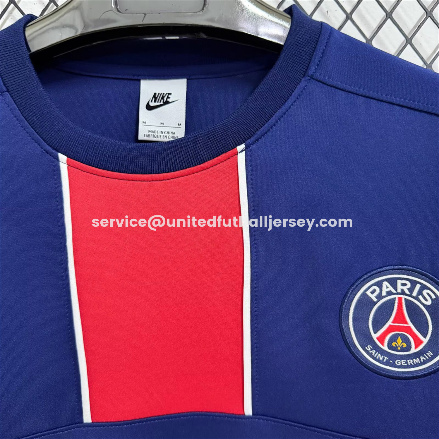 unitedfutballjersey-Paris Saint-Germain PSG 25-26 Blue And Red Unisex Pullover Hoodie