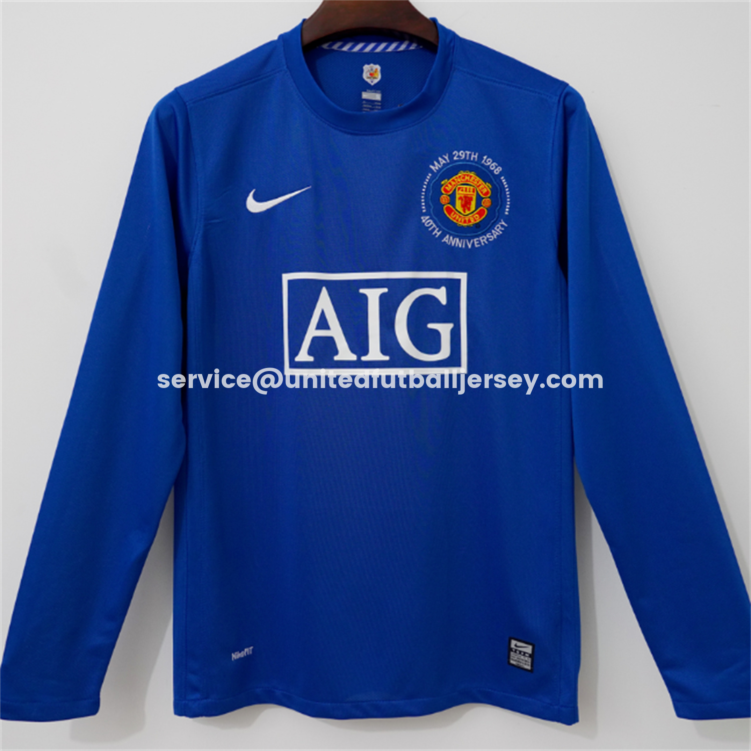 unitedfutballjersey-Retro Manchester United 08-09 Third 40th Anniversary Long Sleeve Jersey