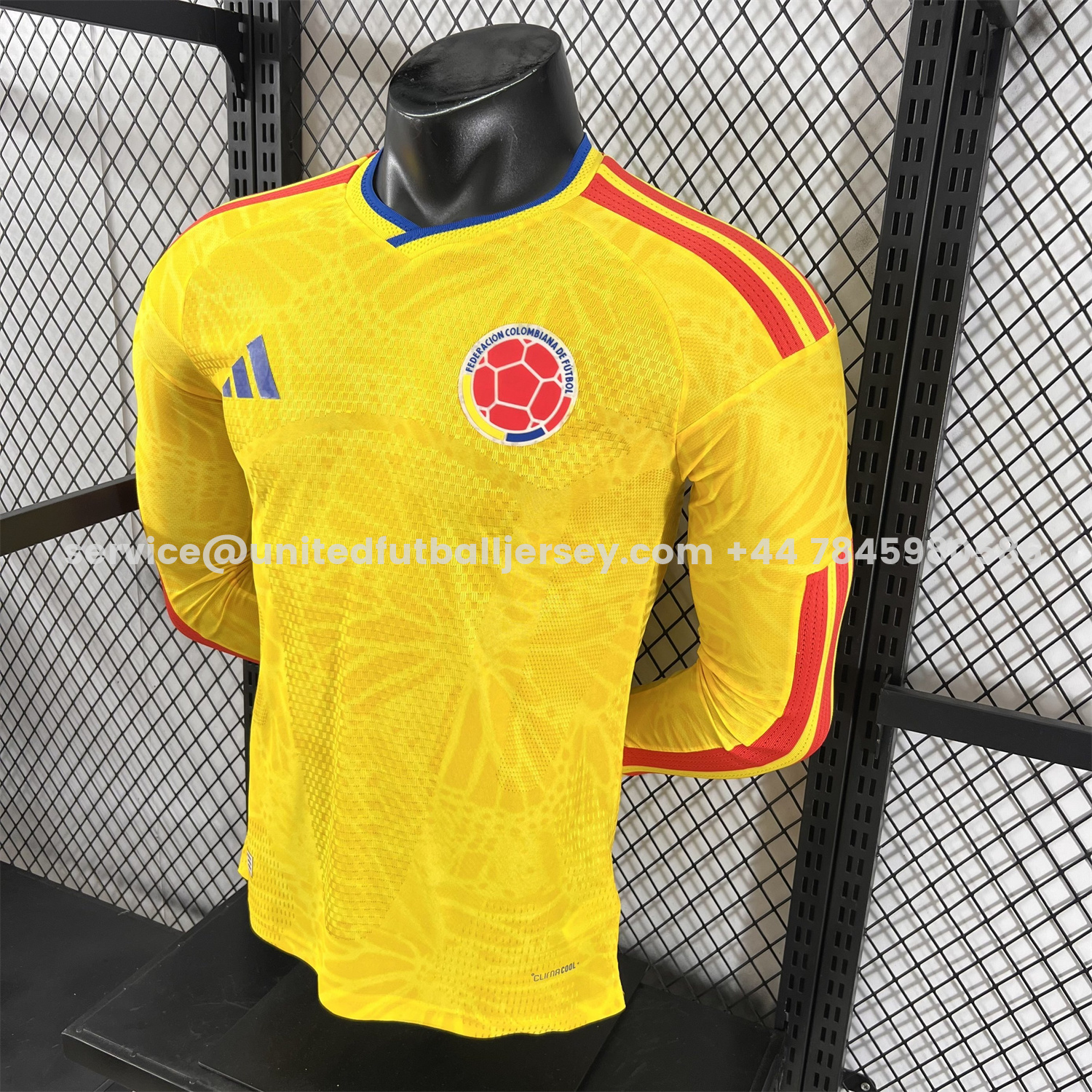 unitedfutballjersey-Colombia 2026 Home Long Sleeves Jersey - Player Version