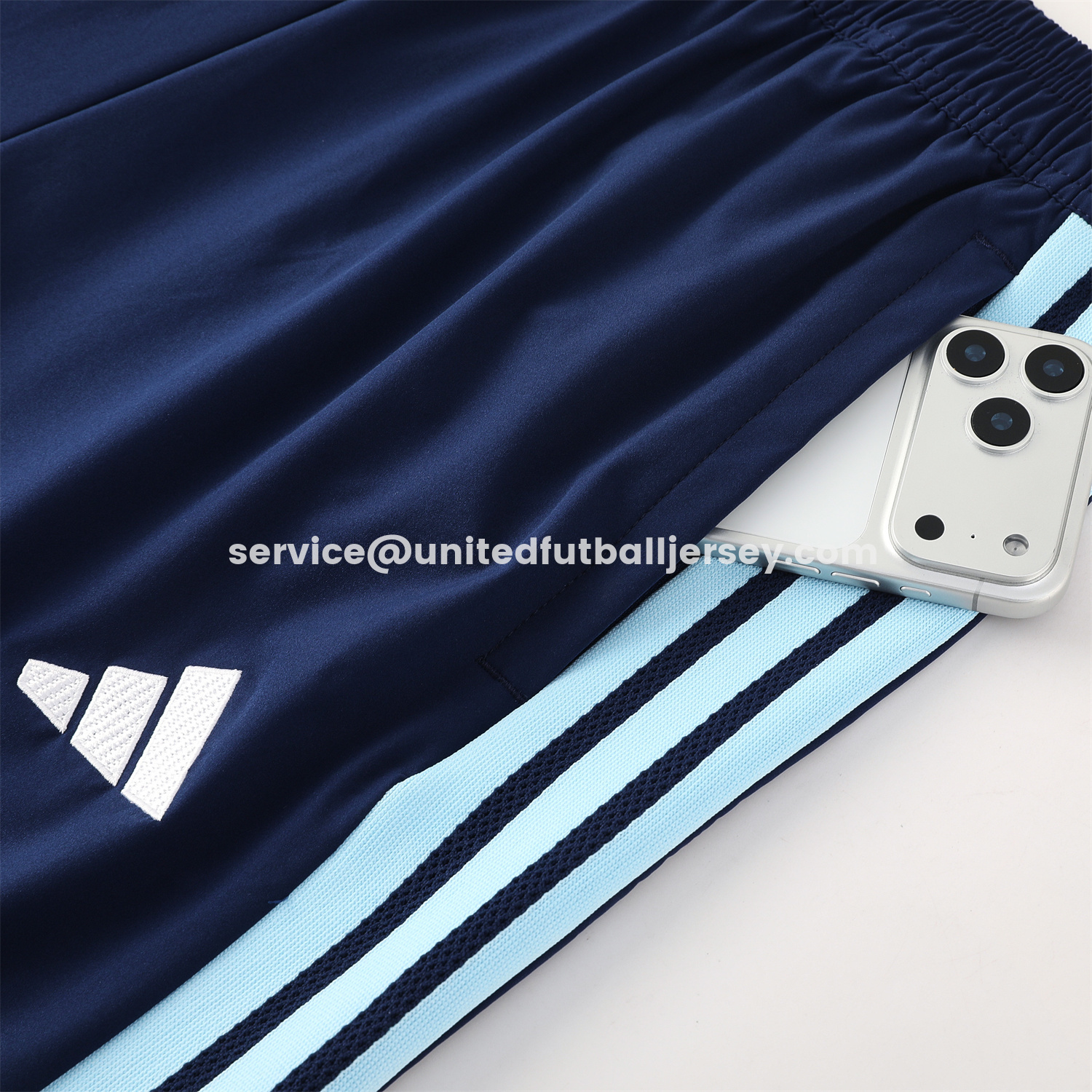 unitedfutballjersey-Argentina 2026 Hooded Windbreaker Training Set - White Top & Dark Blue Pants
