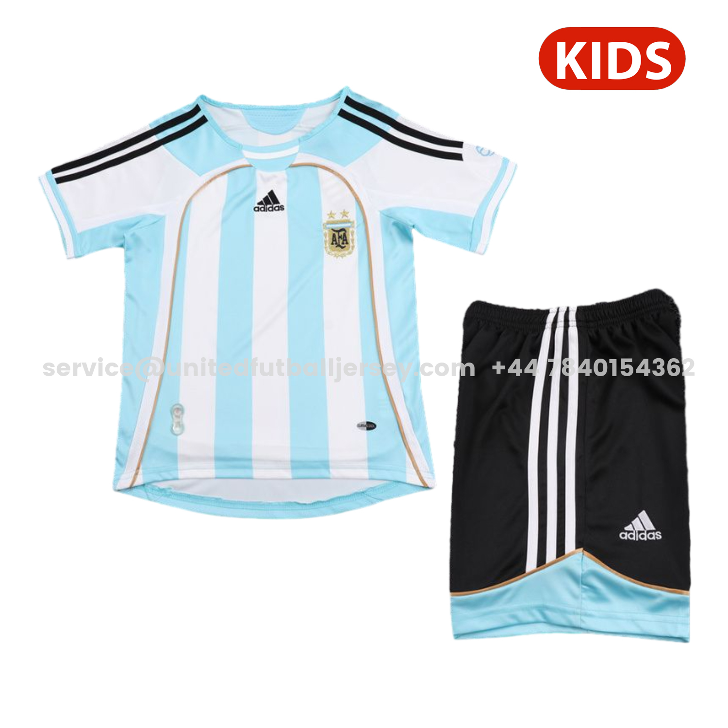 unitedfutballjersey-Retro Argentina 2006-07 Home Kids Kit