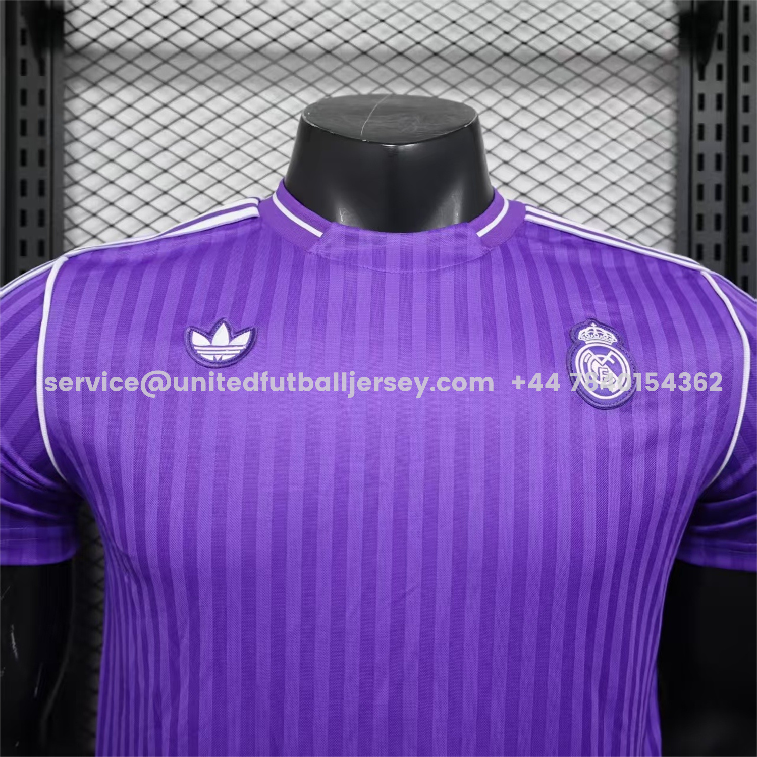 unitedfutballjersey-Real Madrid 25-26 Icon Range Trefoil Purple Travel Jersey - Player Version