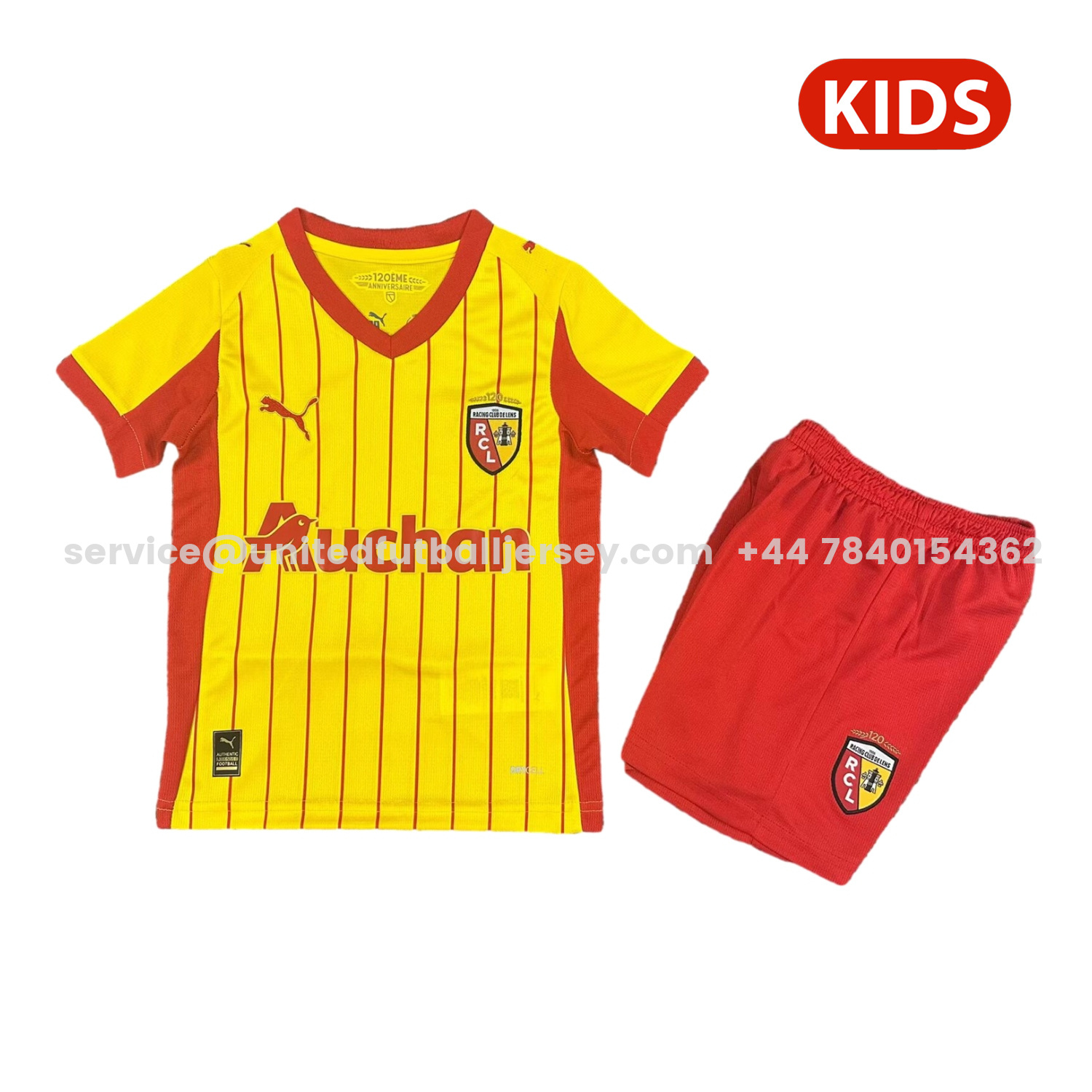unitedfutballjersey-RC Lens 25-26 Home Kids Kit