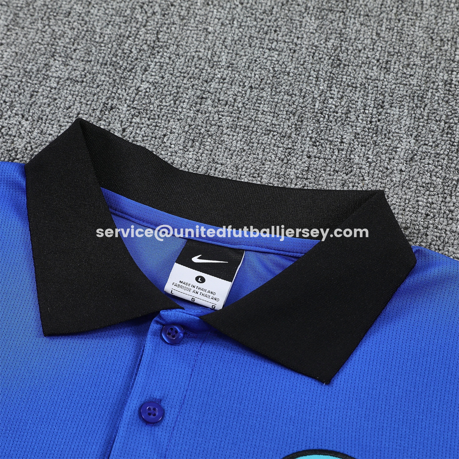 unitedfutballjersey-Inter Milan 25-26 POLO Short-Sleeve Training Set - Ocean Blue Top and Black Pants