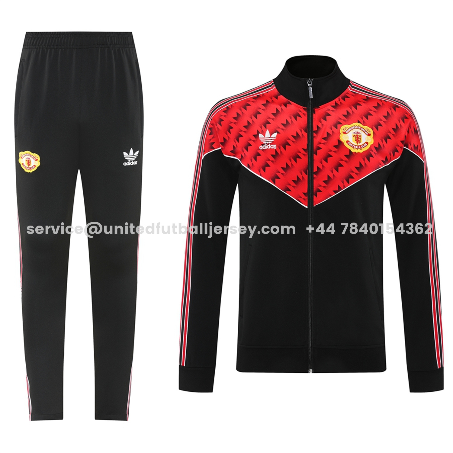 unitedfutballjersey-Manchester United 25-26 Bring Back 1991 Jacket Training Tracksuit - Black and Red