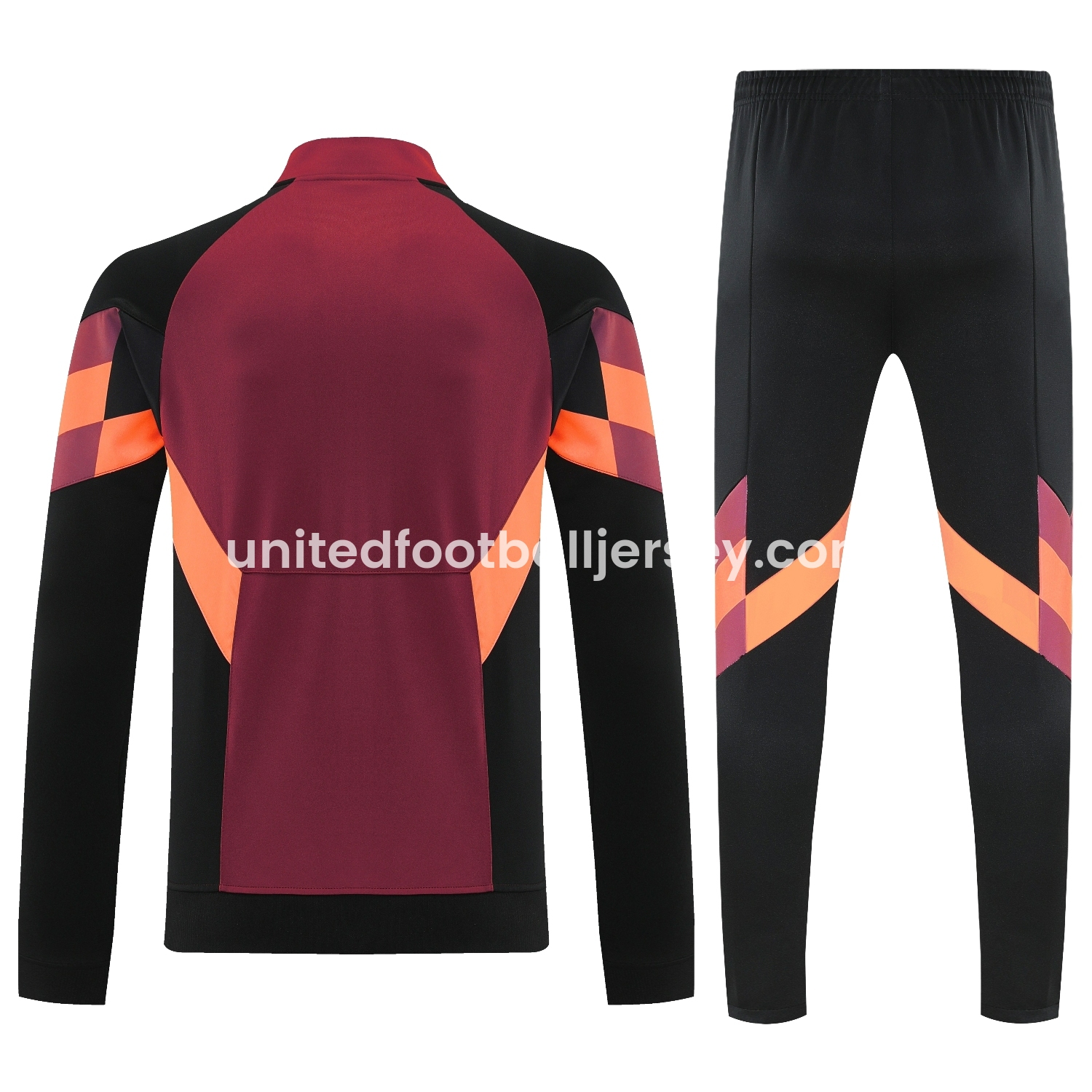 unitedfutballjersey-River Plate 25-26 Terrace Jacket Training Tracksuit - Deep Red Jackets & Black Pants