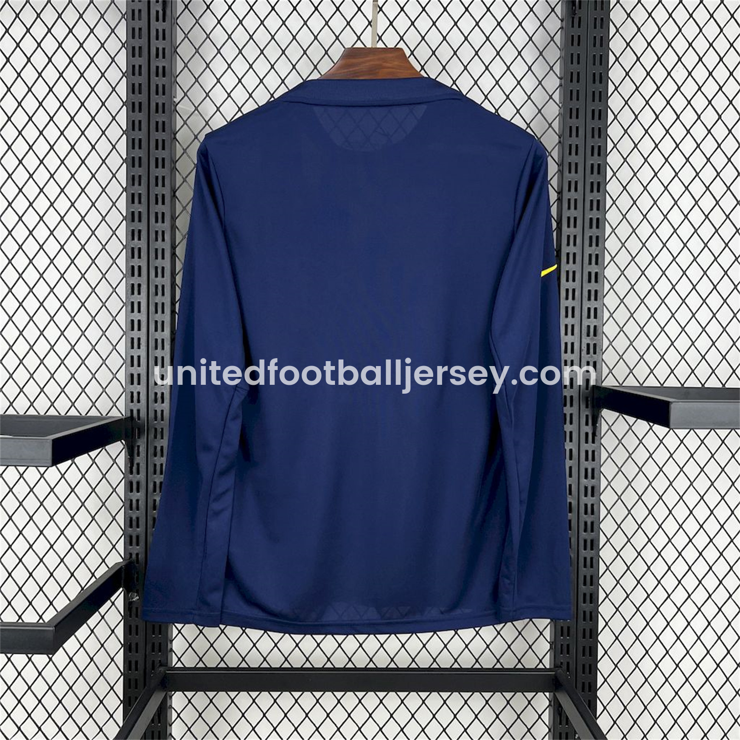 unitedfutballjersey-Atletico Madrid 25-26 Yellow Blue Stripes Pre-Match Training Long Sleeves Jersey - Fans Version