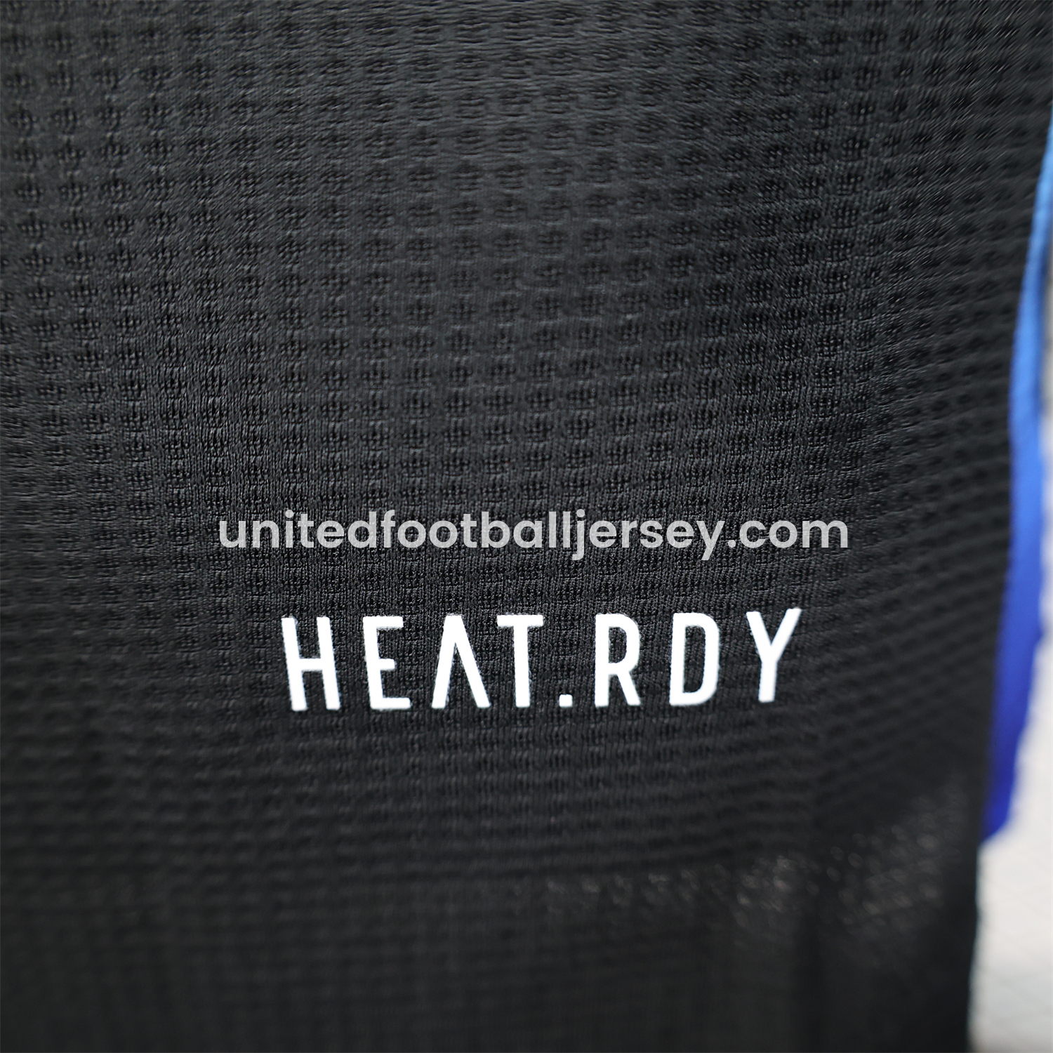 unitedfutballjersey-Algeria 25-26 Pure Black with Blue Sleeves Jersey - Player Version