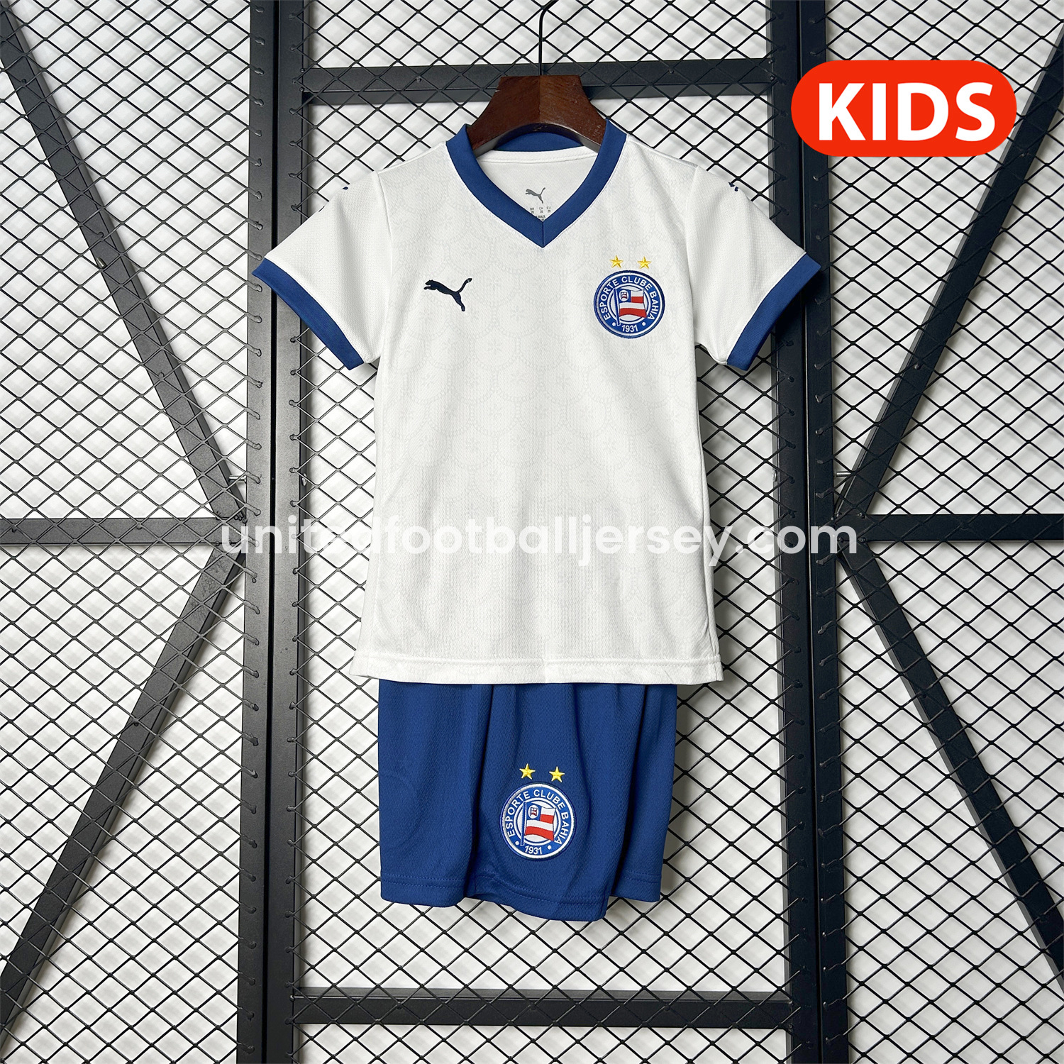 unitedfutballjersey-Bahia 25-26 Home Unsponsored Kids Kit