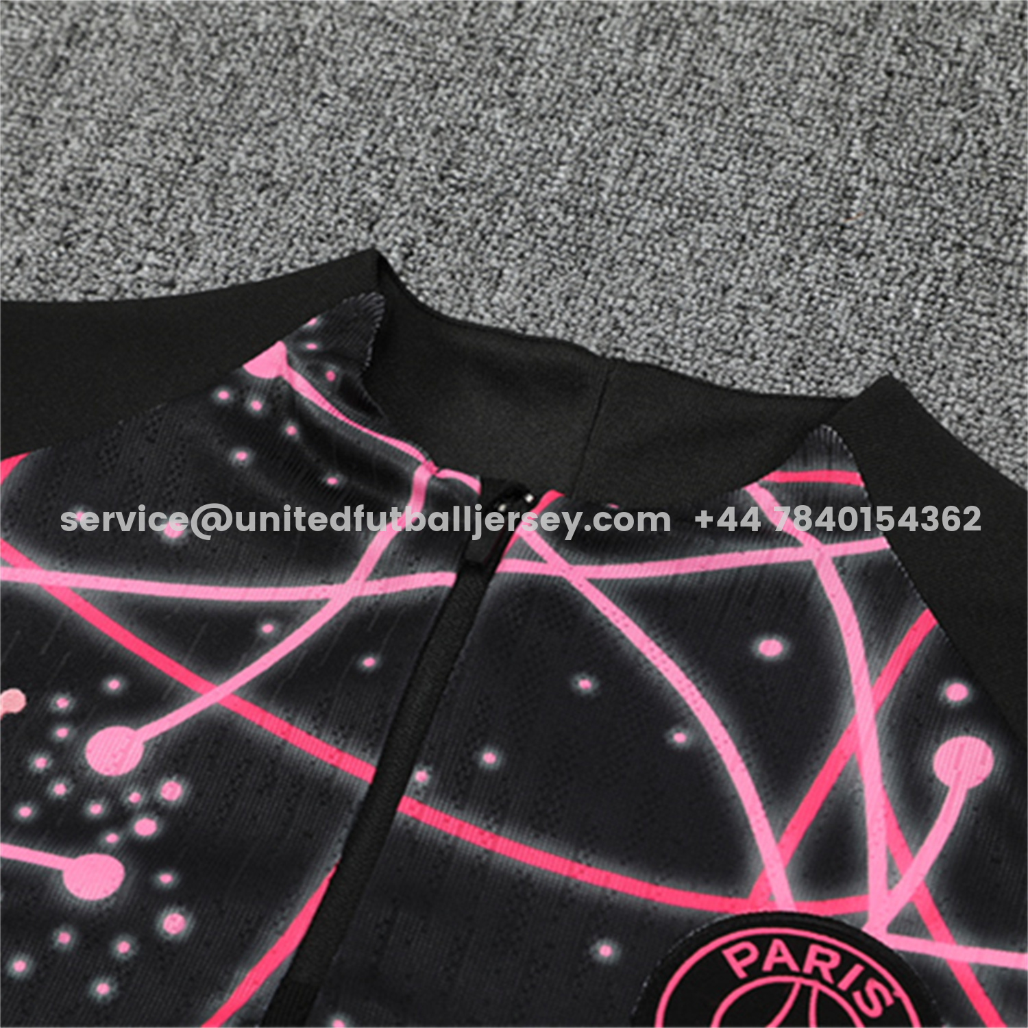 unitedfutballjersey-Paris Saint-Germain PSG 25-26 Long Sleeve Training Set - JD Black Pink Top and Black Pants