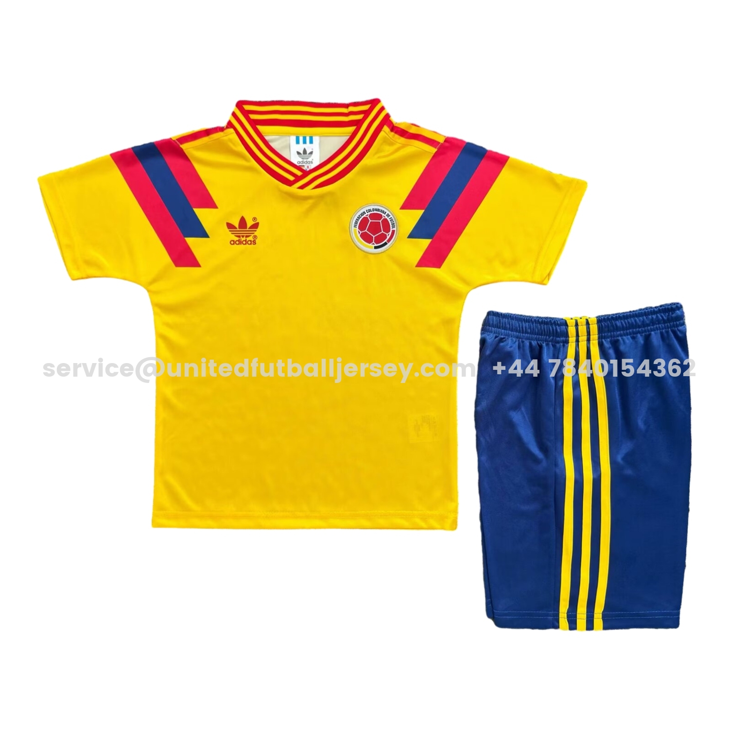 unitedfutballjersey-Retro Colombia 1990 Home Kids Kit